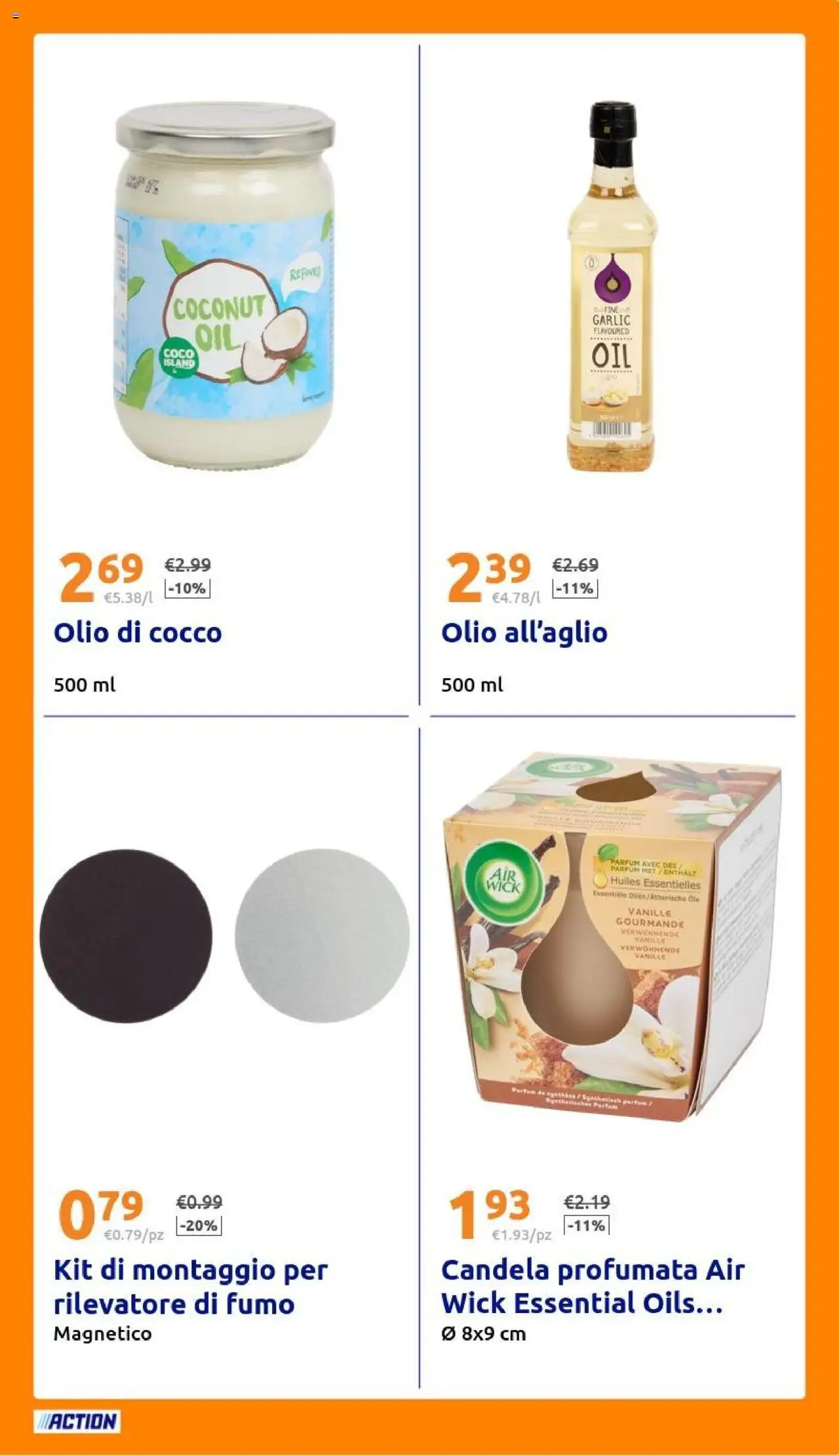 Volantino Action del 15.10.2025 | Pagina: 19 | Prodotti: Olio, Cocco, Candela