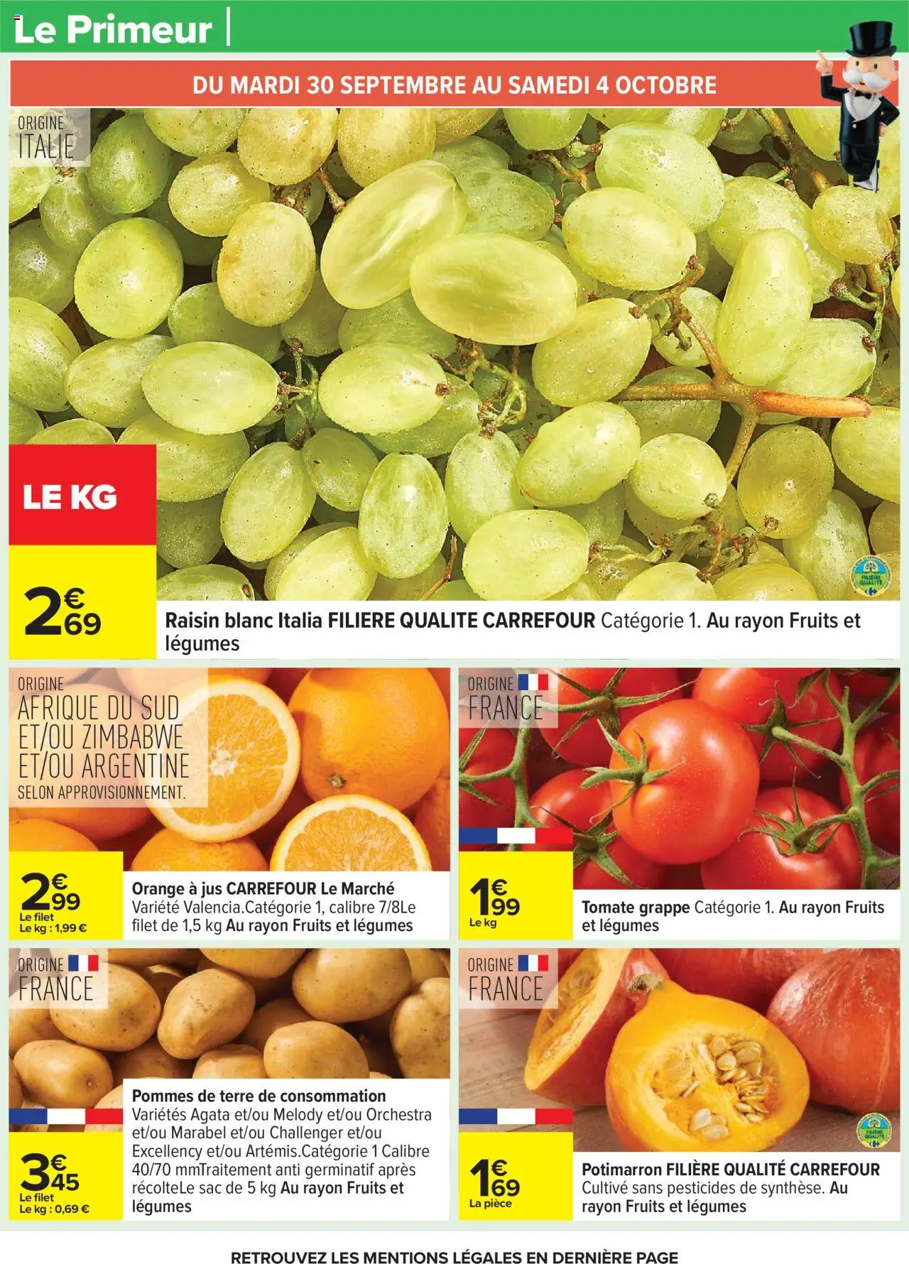  | Page: 27 | Produits: Tomate grappe, Orange, Raisin, Pommes