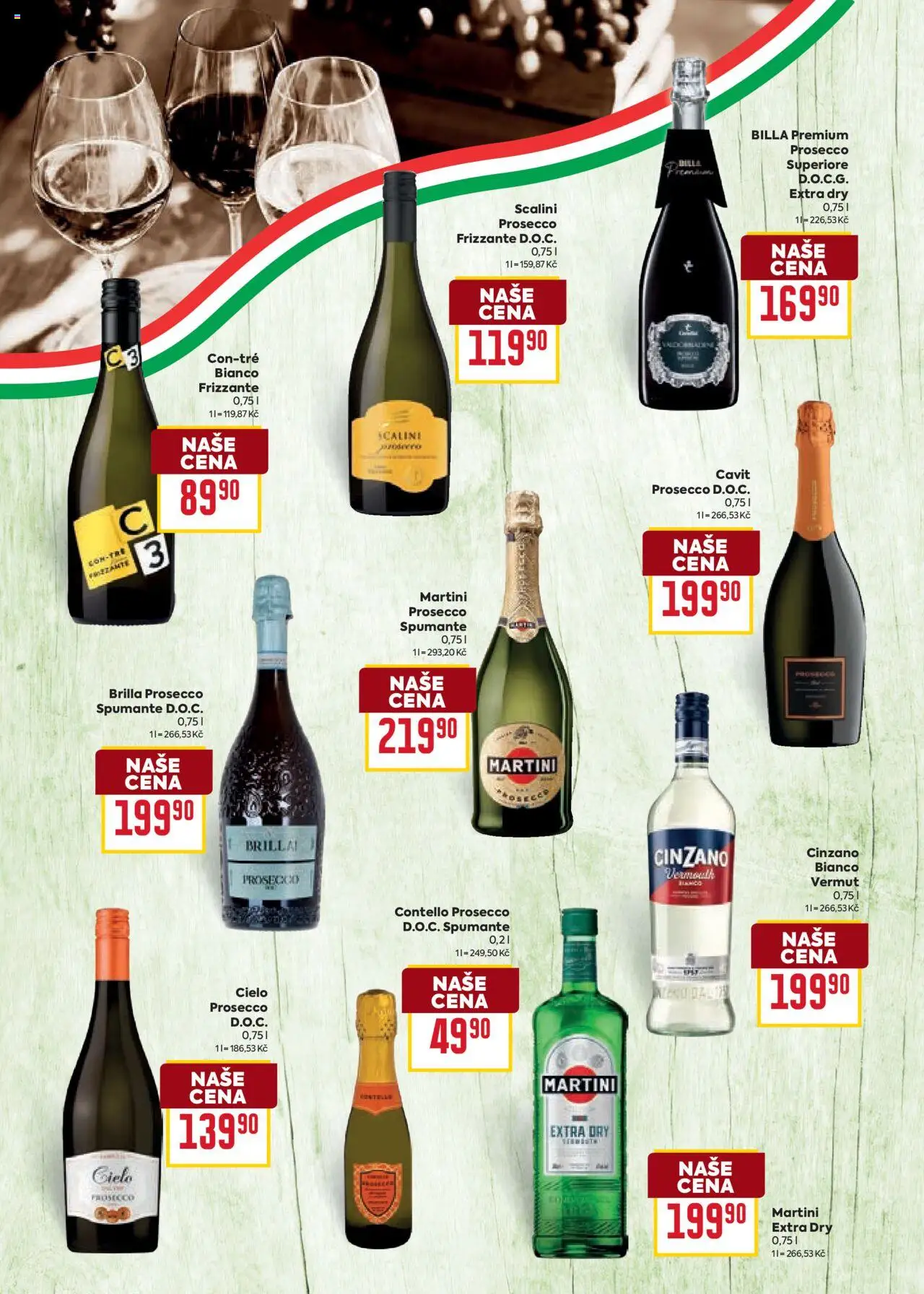 Billa katalog - Itálie od 01.10.2025 | Strana: 14 | Produkty: Prosecco, Cinzano, Martini, Frizzante