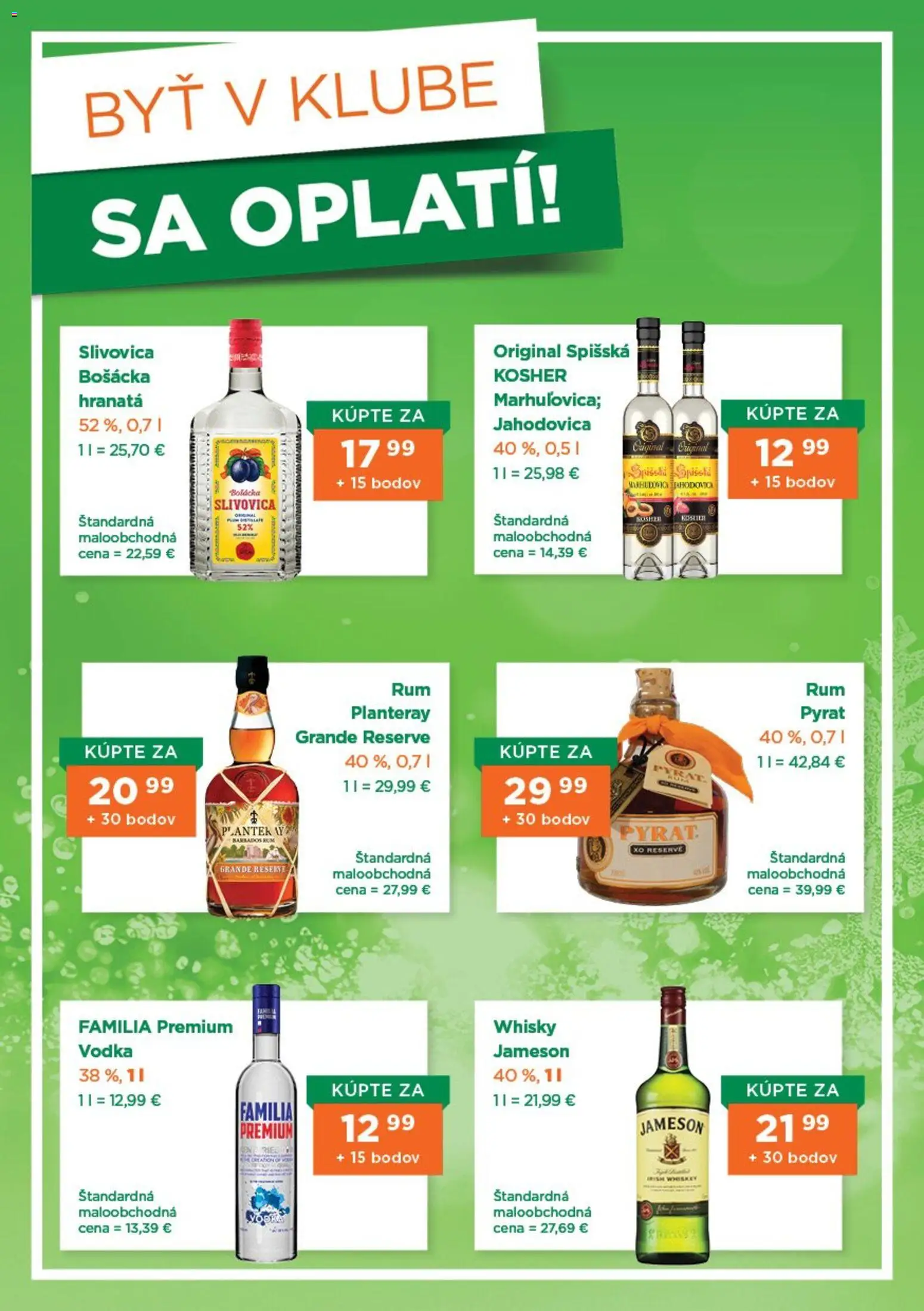 Nové 1day akcie – leták je platný od 01.11.2025 | Strana: 2 | Produkty: Bošácka slivovica, Slivovica, Vodka, Whisky