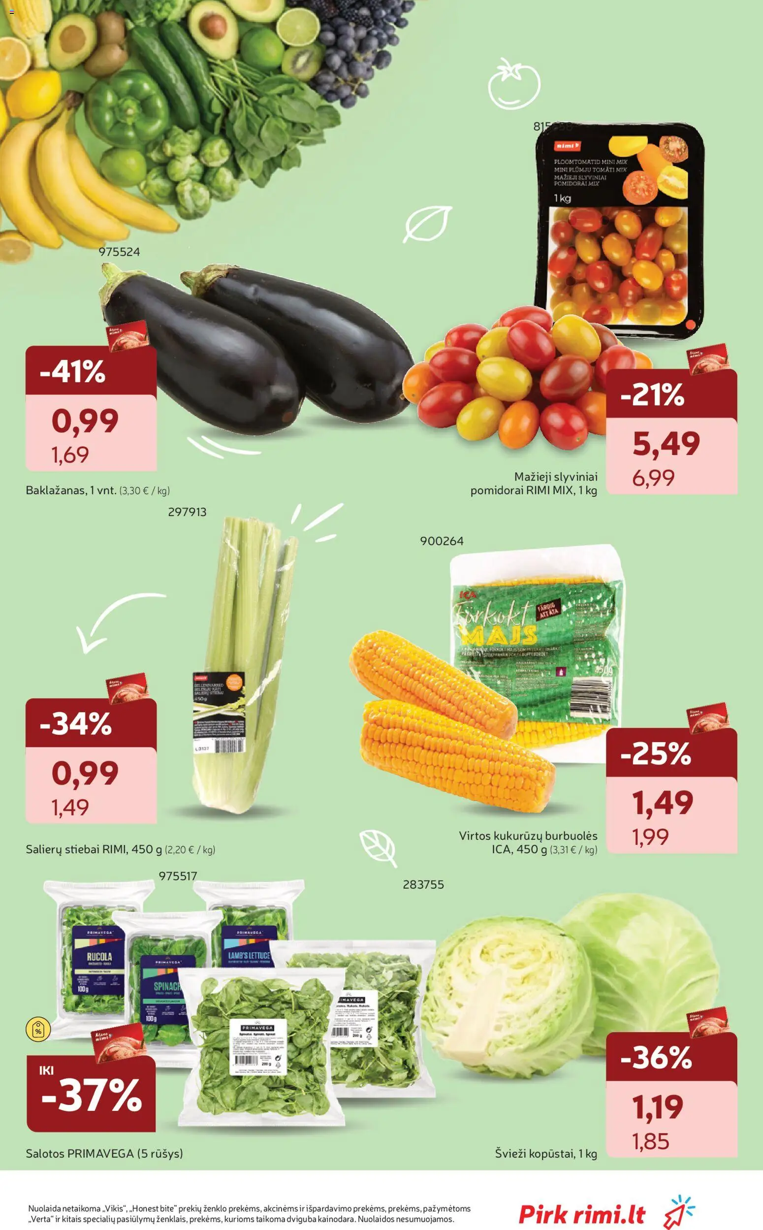 Rimi akcijos nuo 21.04.2026 | Puslapis: 9 | Prekių: Salotos, Pomidorai