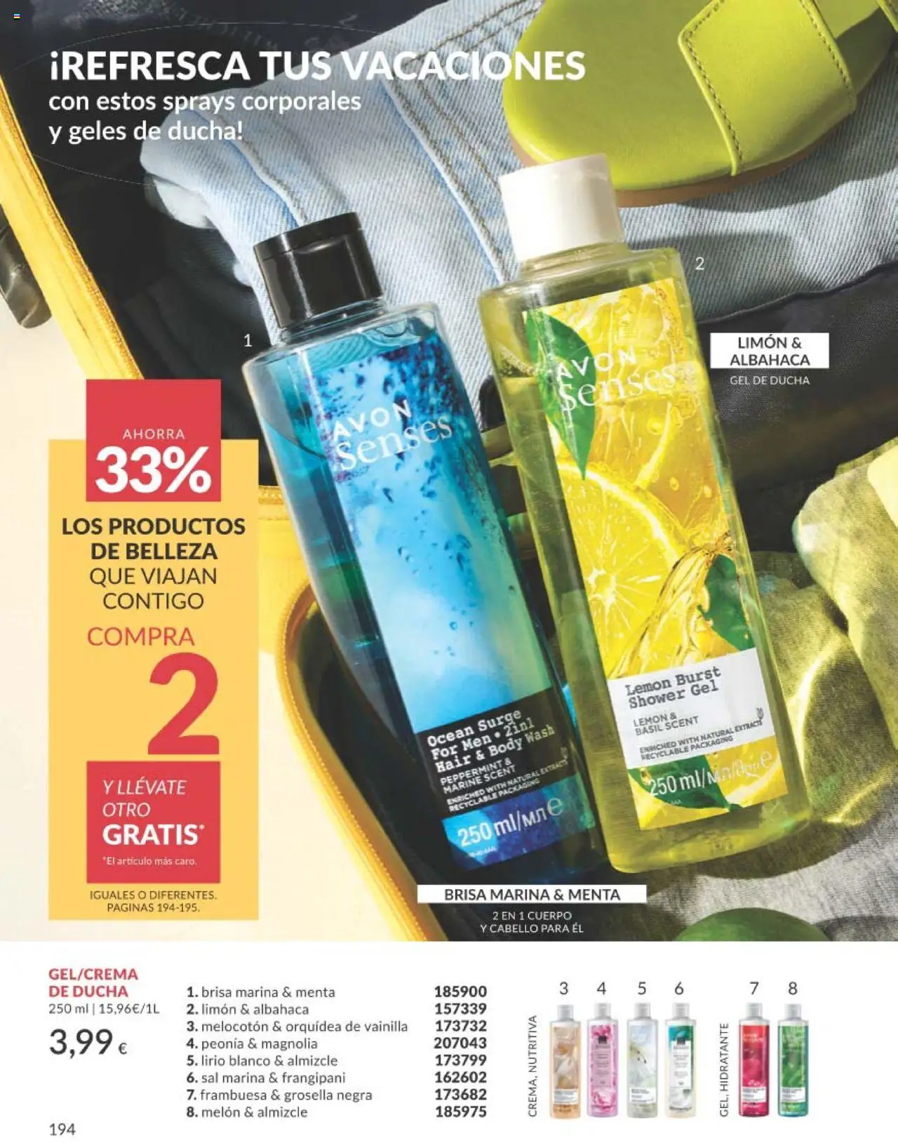 Catálogo AVON campaña 7 │ válido desde el 01.07.2025 | Página: 194 | Productos: Φορτιστής, Gel de ducha, Body, Ducha