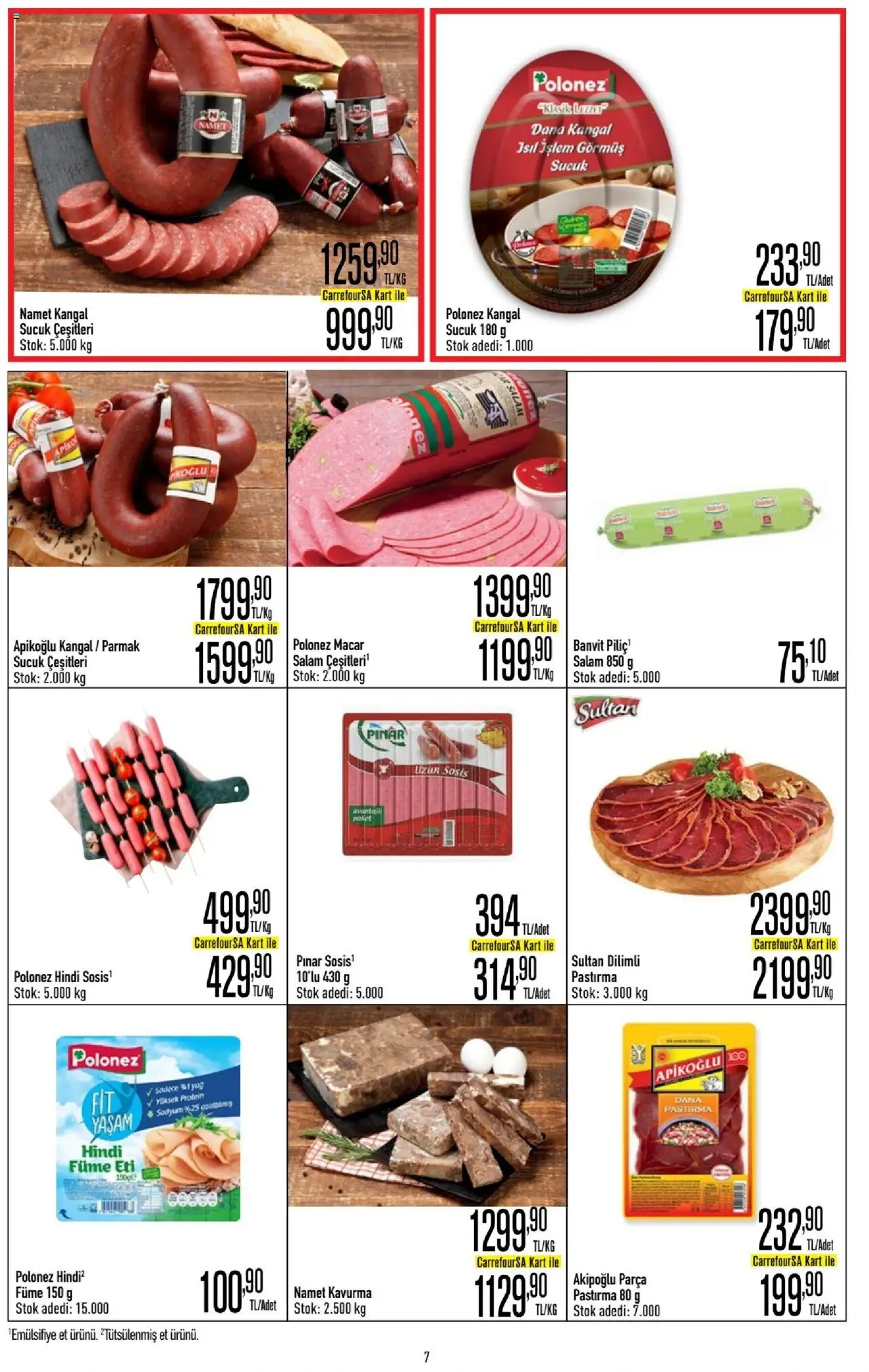 CarrefourSA Katalog - 10.06.2025 tarihinden itibaren geçerlidir | Sayfa: 7 | Ürünler: Salam, Sosis, Hindi füme, Sucuk