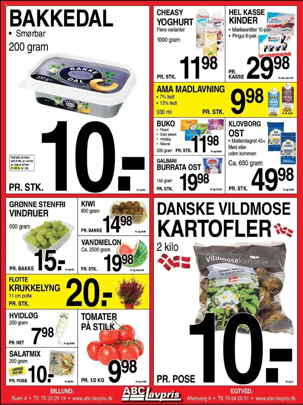 Abc Lavpris tilbudsavis – gyldig fra 15.10.2025 | Side: 4 | Produkter: Yoghurt, Tomater, Kiwi, Kartofler