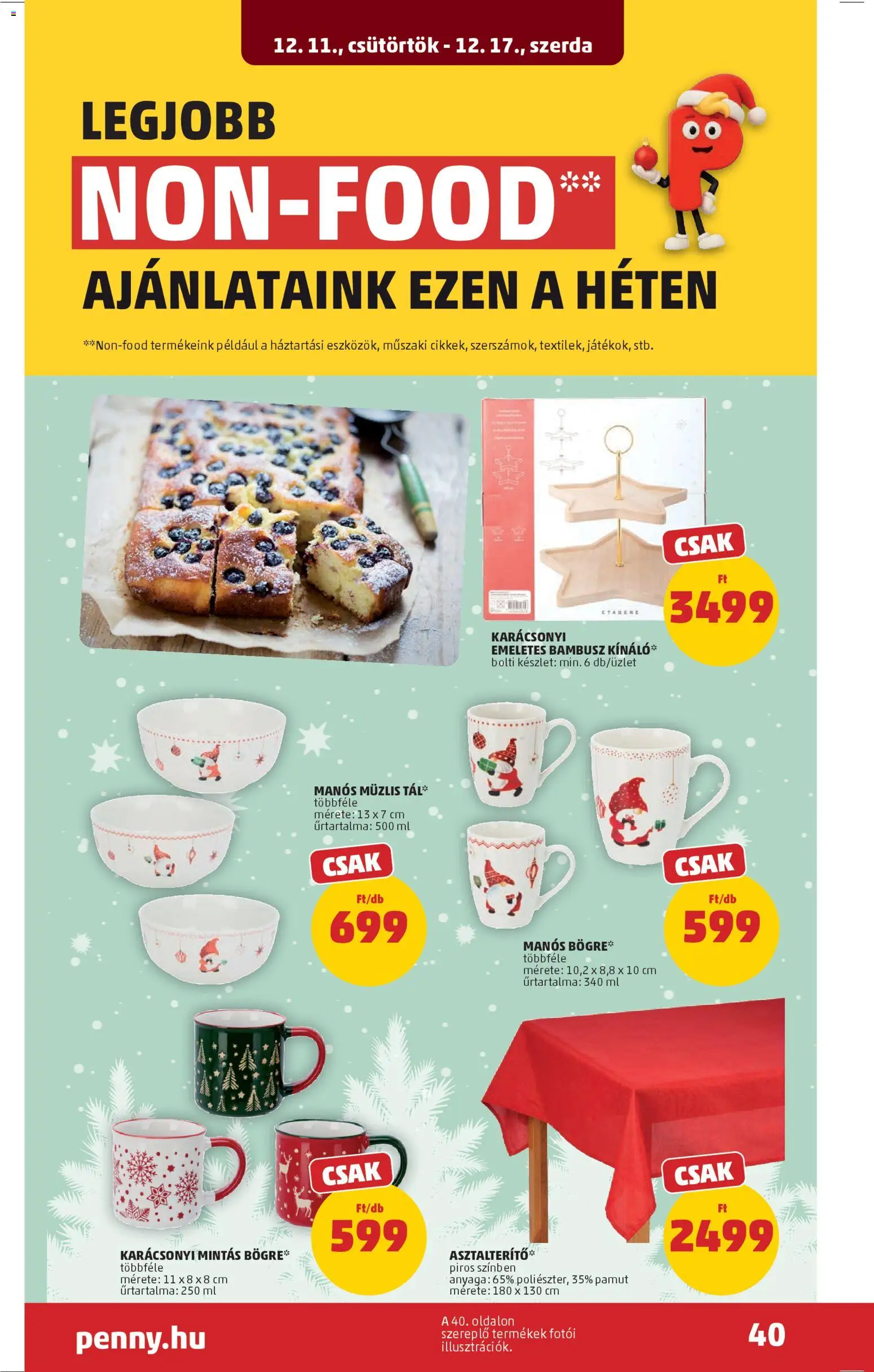 PENNY akciós ujság - amely érvényes a következő dátumtól: 11.12.2025 | Oldal: 44 | Termékek: Asztalterítő