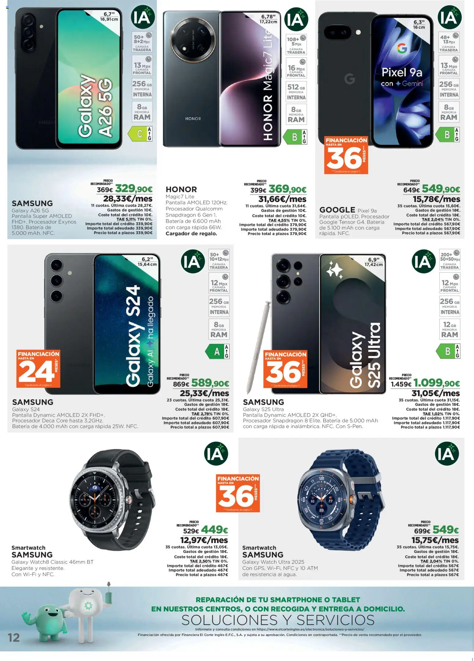 El Corte Inglés ofertas │ válido desde el 27.10.2025 | Página: 12 | Productos: Smartphone, Tablet, Cámara, Batería