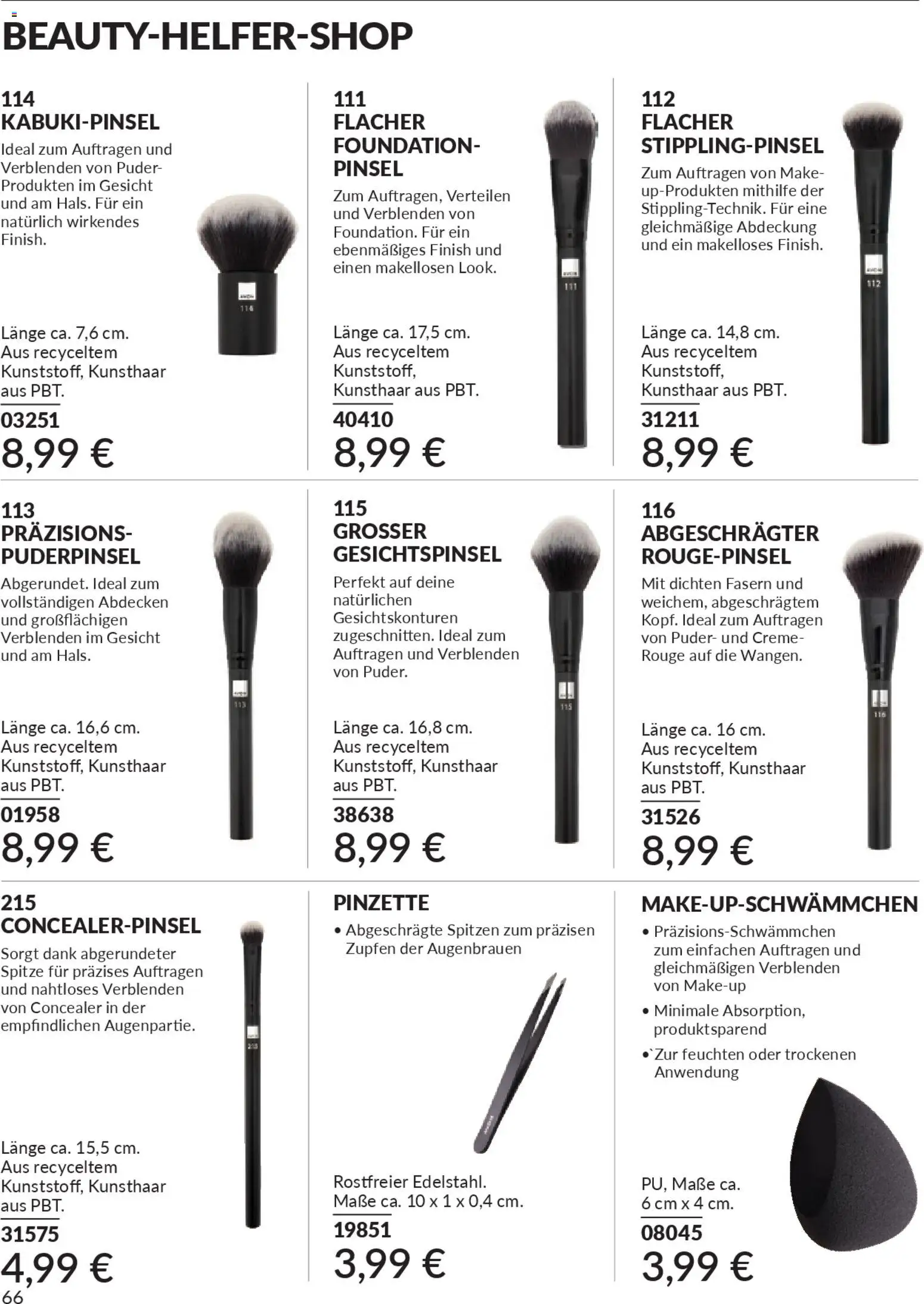 AVON Katalog Januar 2026 – gültig ab 01.01.2026 | Seite: 68 | Produkte: Pinsel, Finish, Puderpinsel, Concealerpinsel