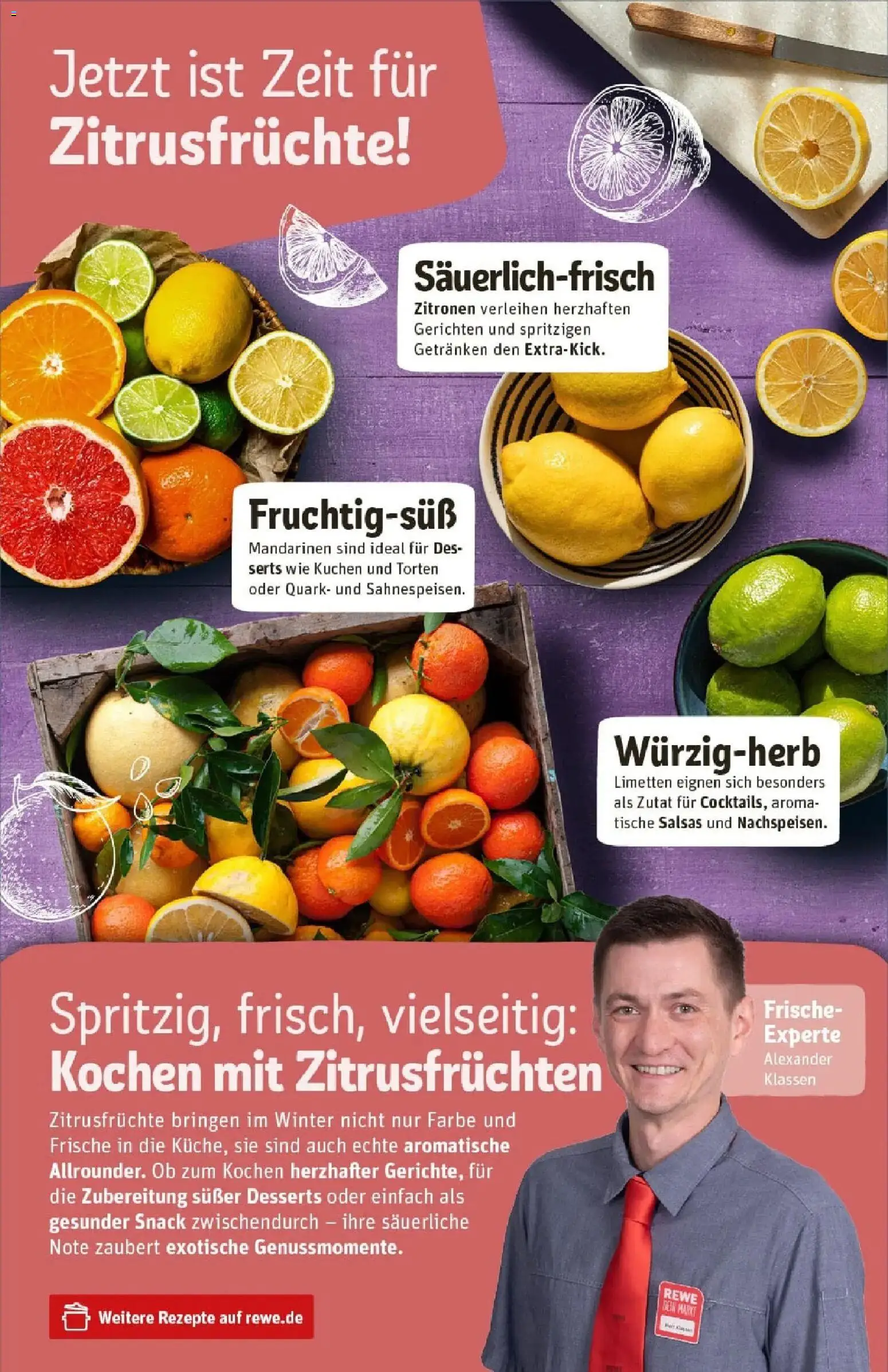 Rewe prospekt Michelstadt	 – gültig ab 26.01.2026 | Seite: 15 | Produkte: Limetten, Mandarinen, Kuchen, Zitronen