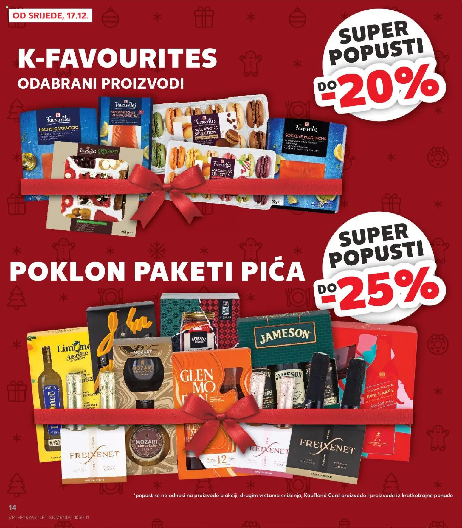 Kaufland katalog | vrijedi od 17.12.2025 | Stranica: 14 | Proizvodi: Johnnie Walker, Prosecco, Pica, Whisky