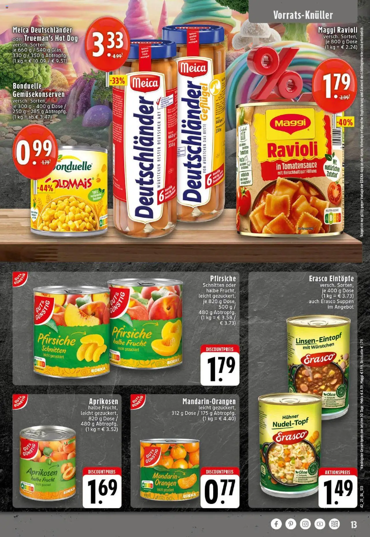 Edeka prospekt Westerkappeln	 – gültig ab 13.10.2025 | Seite: 13 | Produkte: Maggi, Orangen, Meica, Erasco