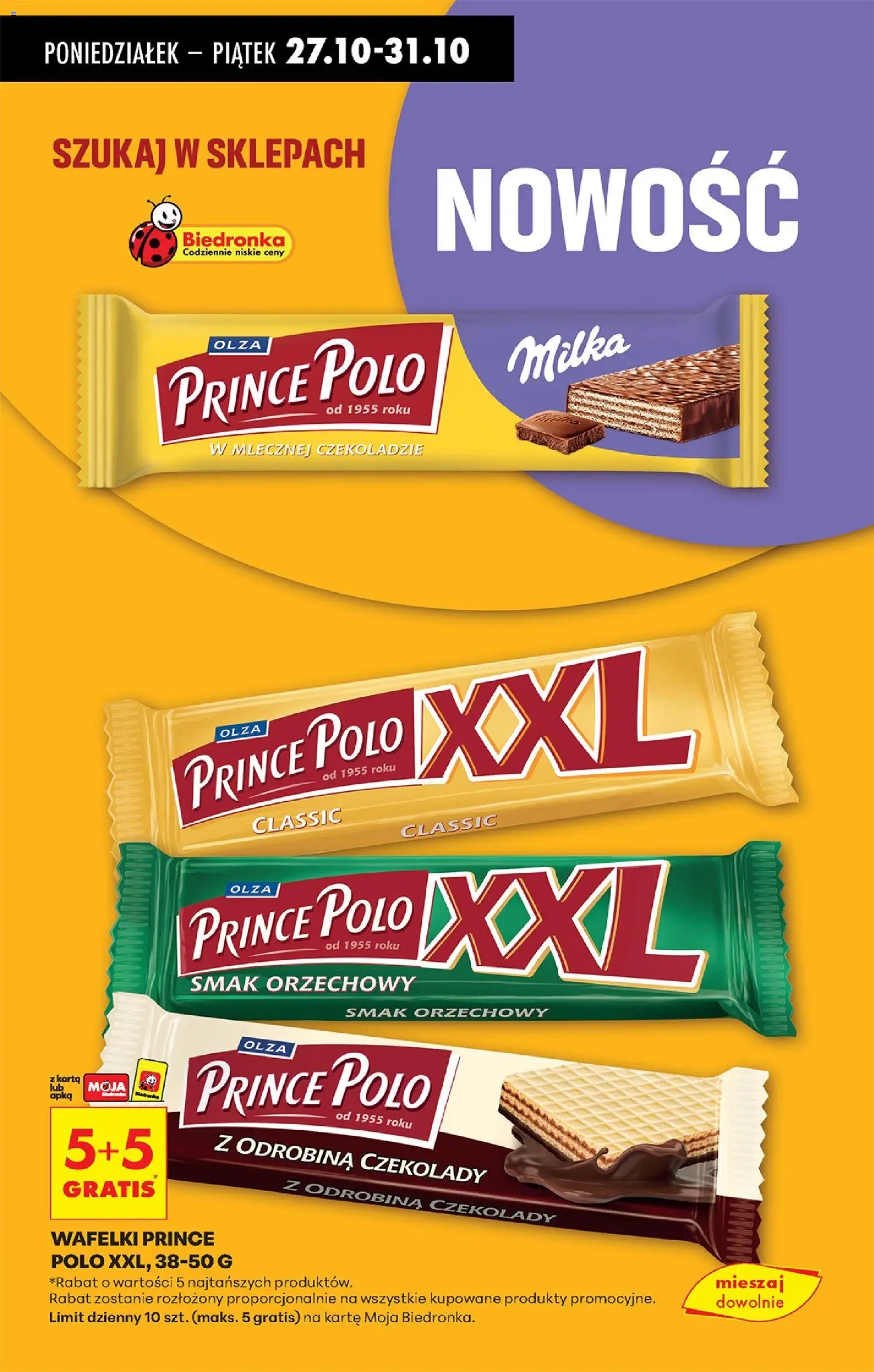 Biedronka gazetka od 27.10.2025 | Strona: 64 | Produkty: Czekolady, Prince polo xxl, Wafelki, Czekolada