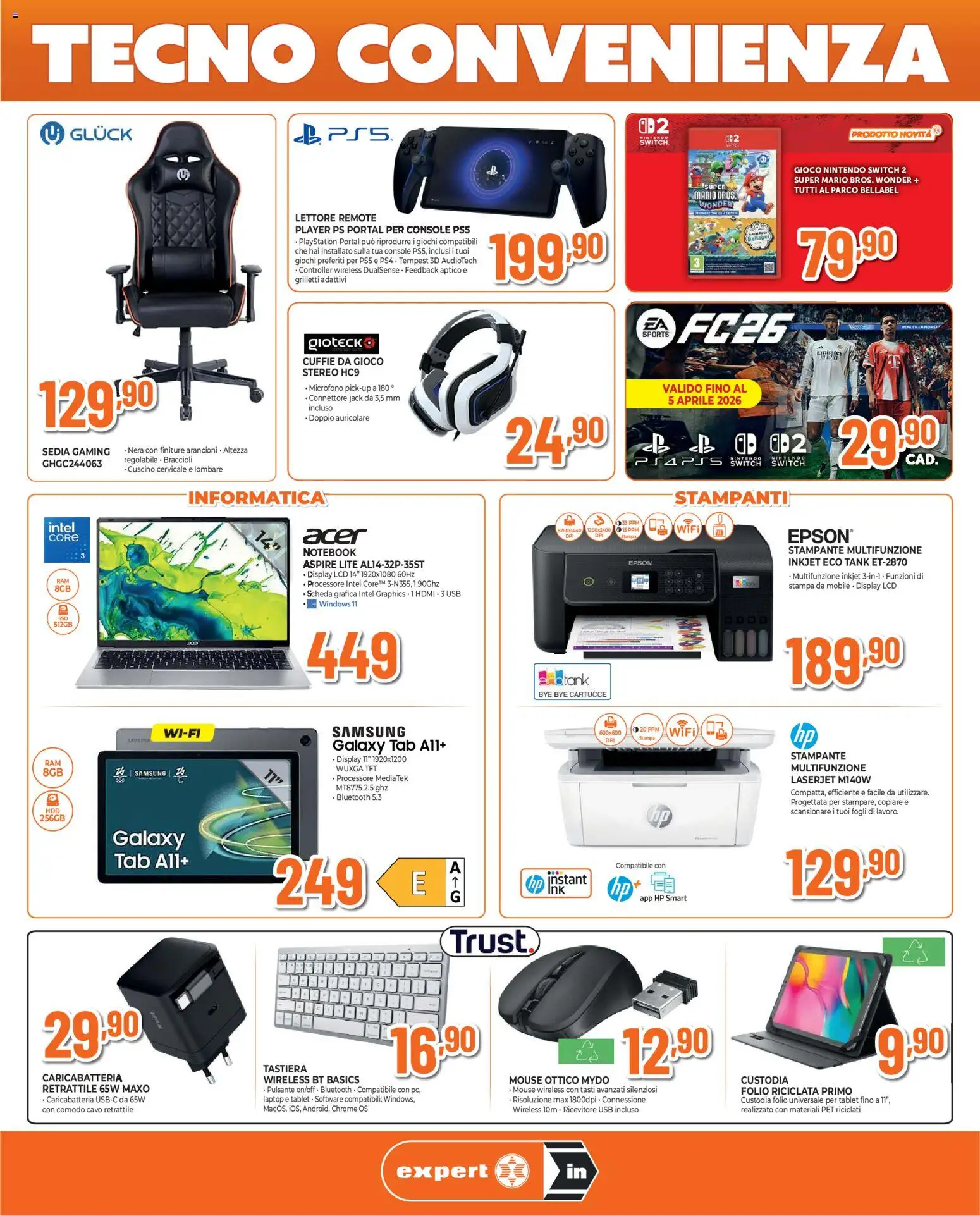 Volantino Ipercoop del 26.03.2026 | Pagina: 3 | Prodotti: Notebook, Mouse, Cuffie, Cuscino