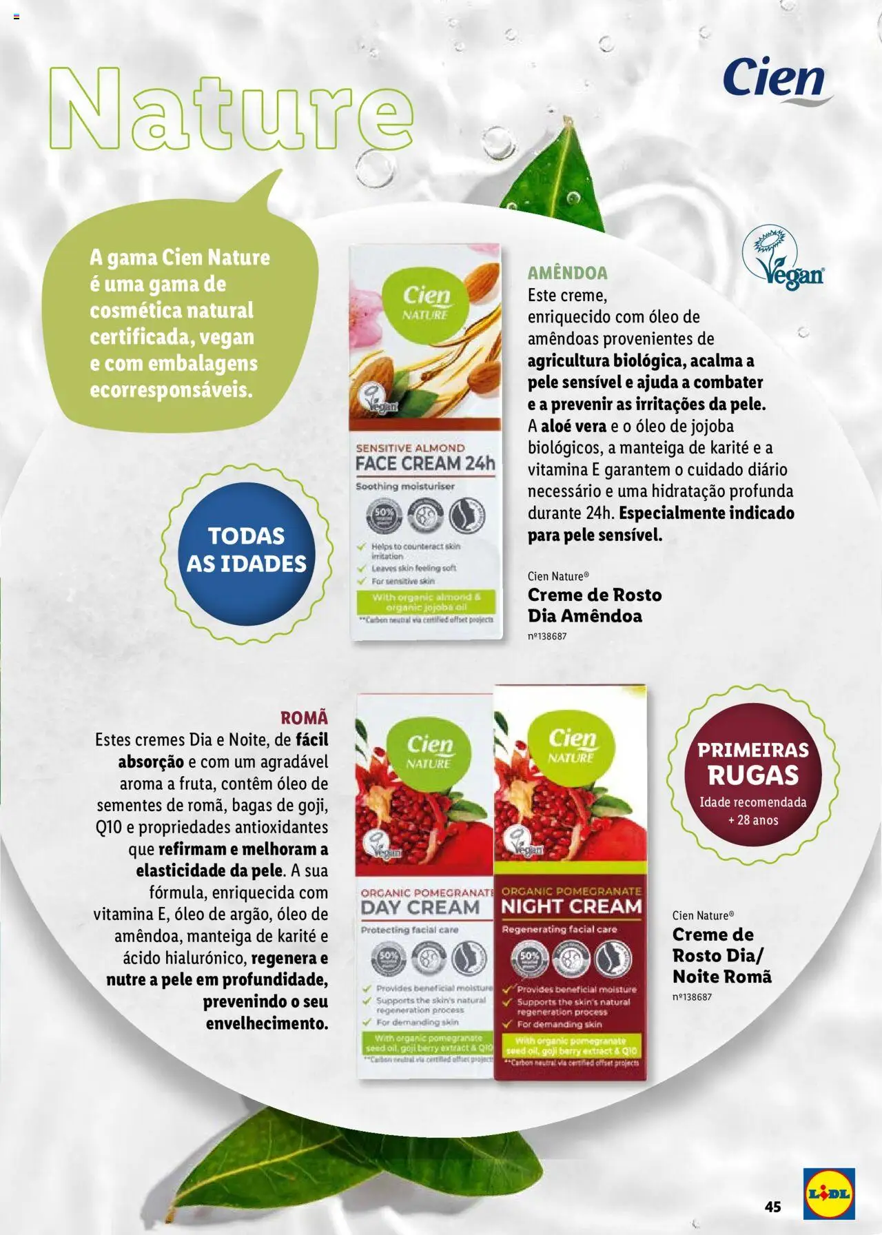 Lidl Cien - Beleza Inteligente │ válido de 26.02.2024 | Página: 45 | Produtos: Amêndoas, Manteiga, Óleo, Creme