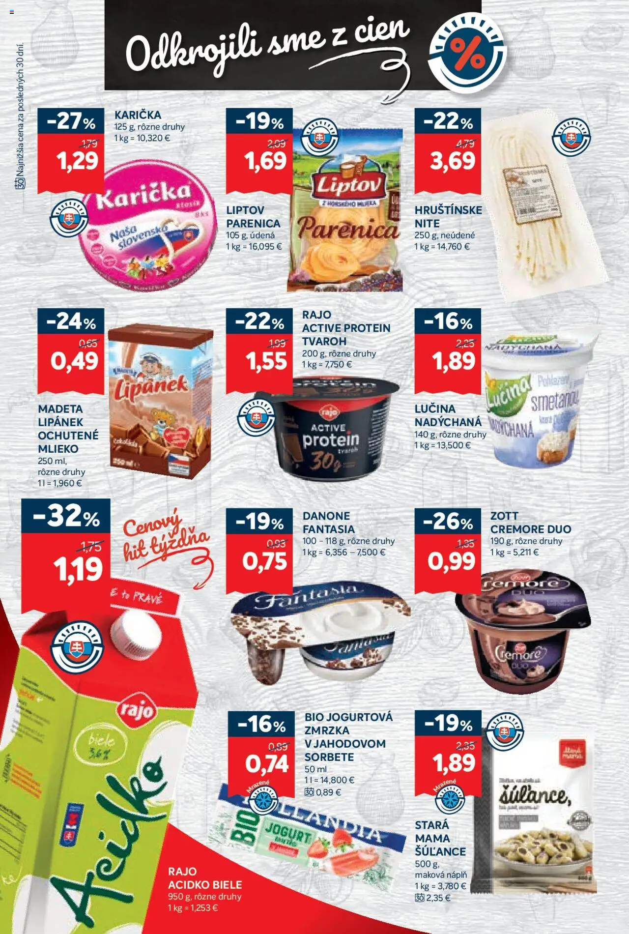 Nové Kraj akcie – leták je platný od 18.09.2025 | Strana: 6 | Produkty: Mlieko, Jogurt, Tvaroh, Acidko