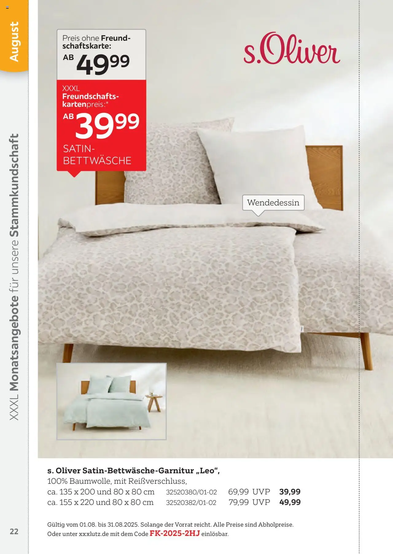 XXXL Lutz Freundschaftskartenjournal - gültig ab dem 01.08.2025 | Seite: 22 | Produkte: Bettwäsche