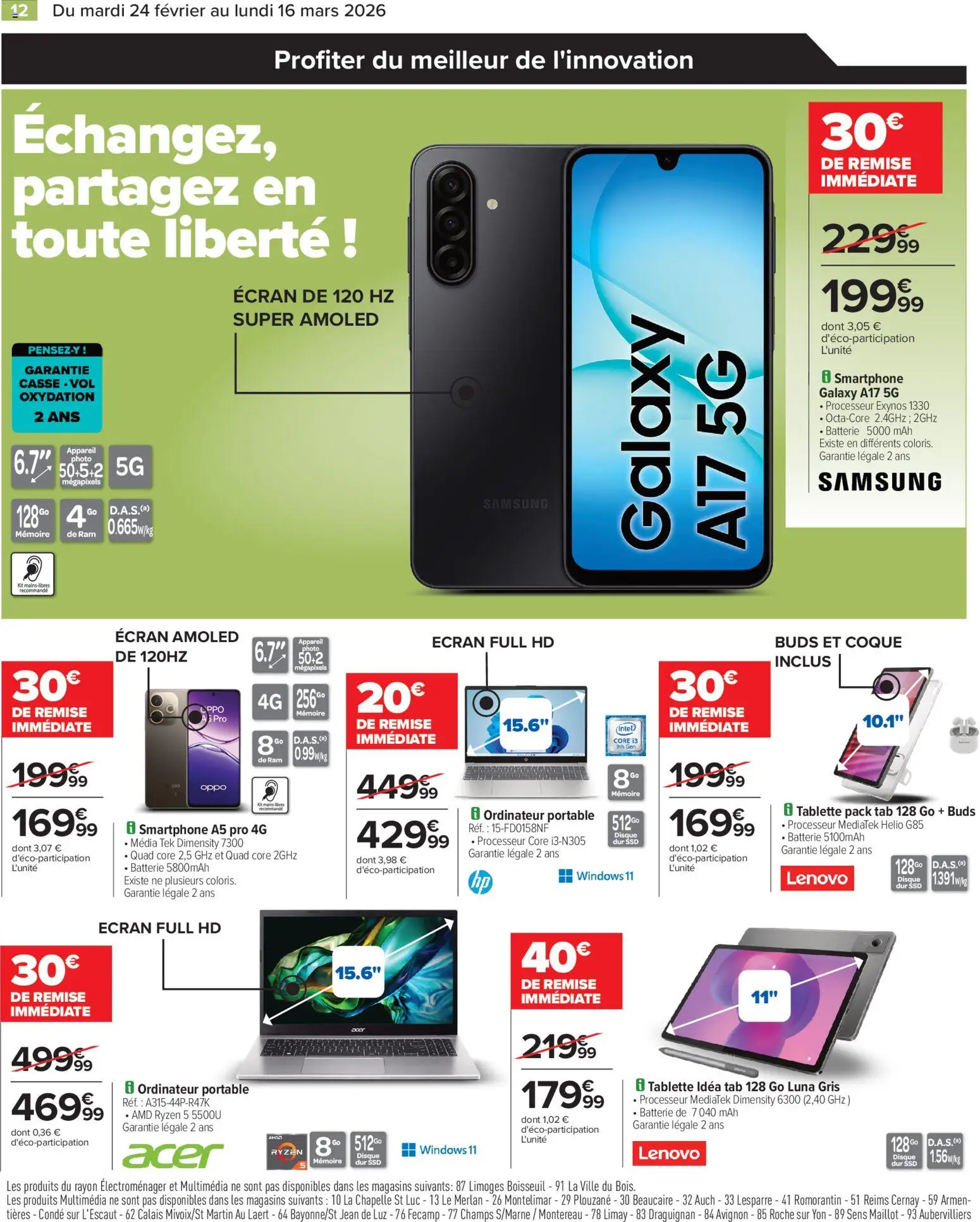 {H1} | Page: 12 | Produits: Smartphone, Disque dur, Ordinateur portable, Portable