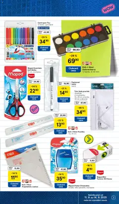 Tesco katalog od 11.08.2025 | Strana: 3 | Produkty: Fixy, Ořezávátko, Popisovač, Shaker