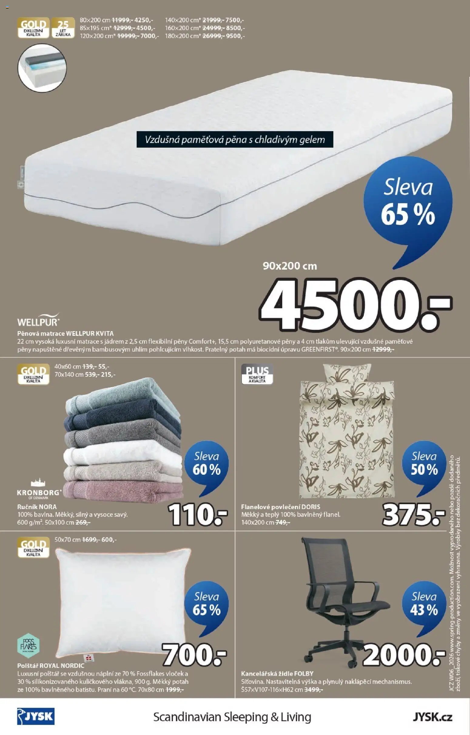 JYSK leták od 04.02.2026 | Strana: 16 | Produkty: Ručník, Povlečení, Flanelové povlečení, Matrace