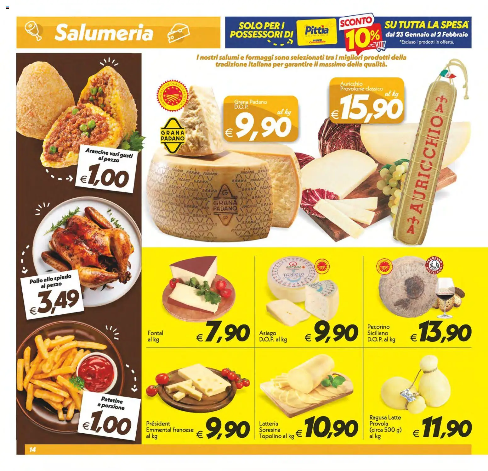 Volantino SuperConveniente del 23.01.2026 | Pagina: 14 | Prodotti: Provolone, Patatine, Grana Padano, Provola