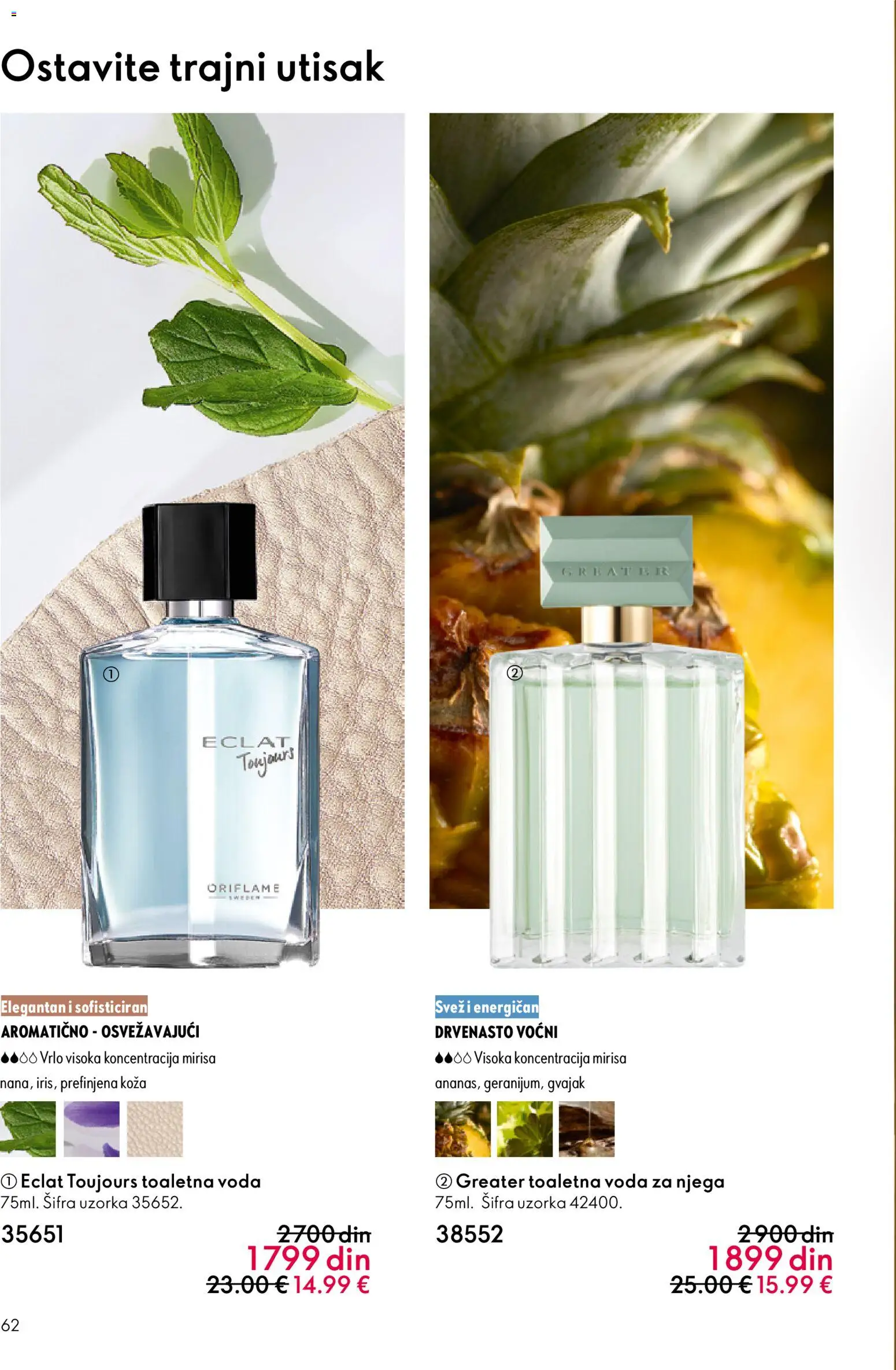 Oriflame katalog - važi od 19.11.2025 | Strana: 62 | Proizvode: Toaletna voda, Voda