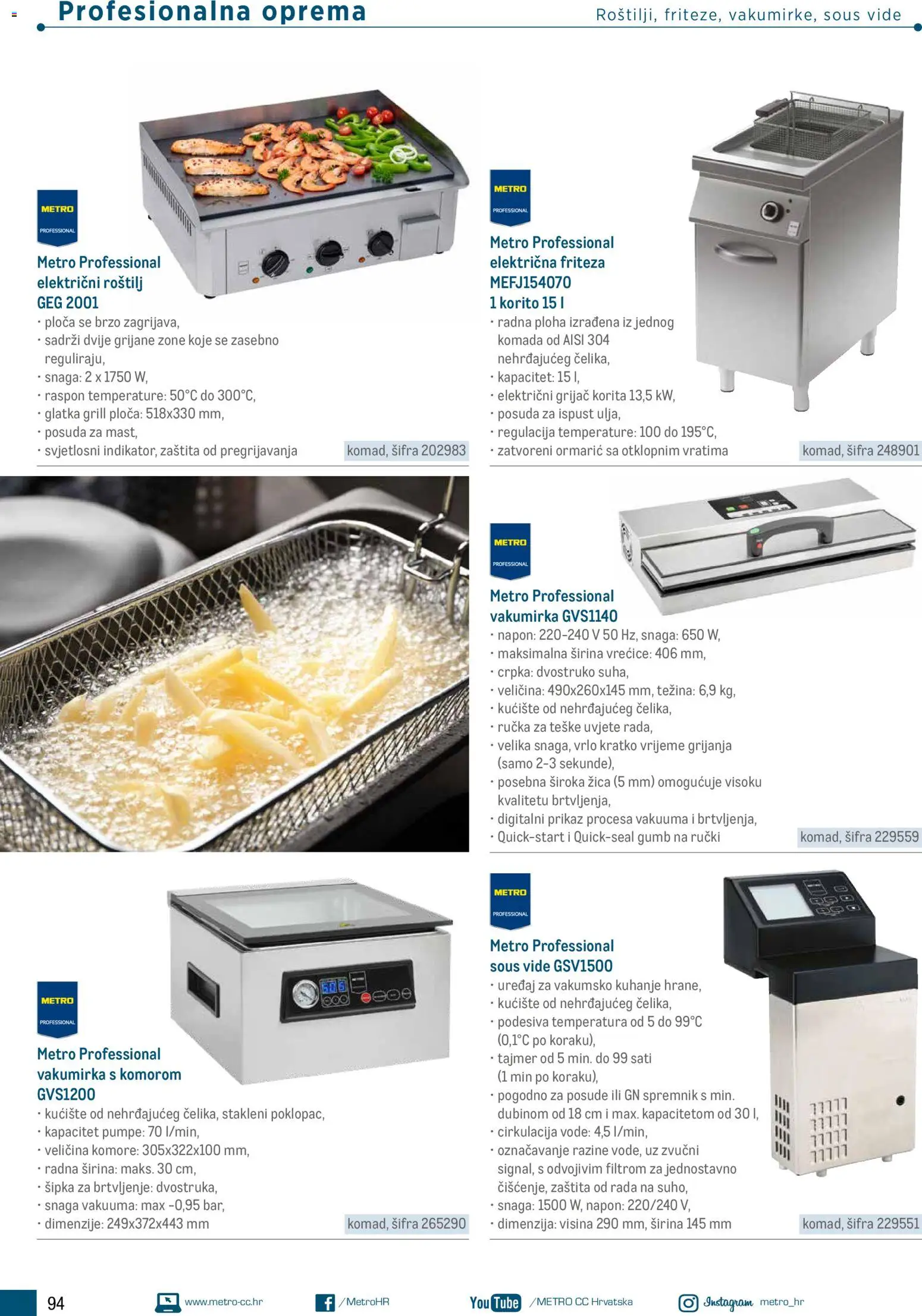 Metro katalog | vrijedi od 05.03.2026 | Stranica: 94 | Proizvodi: Roštilj, Friteza, Vakumirka