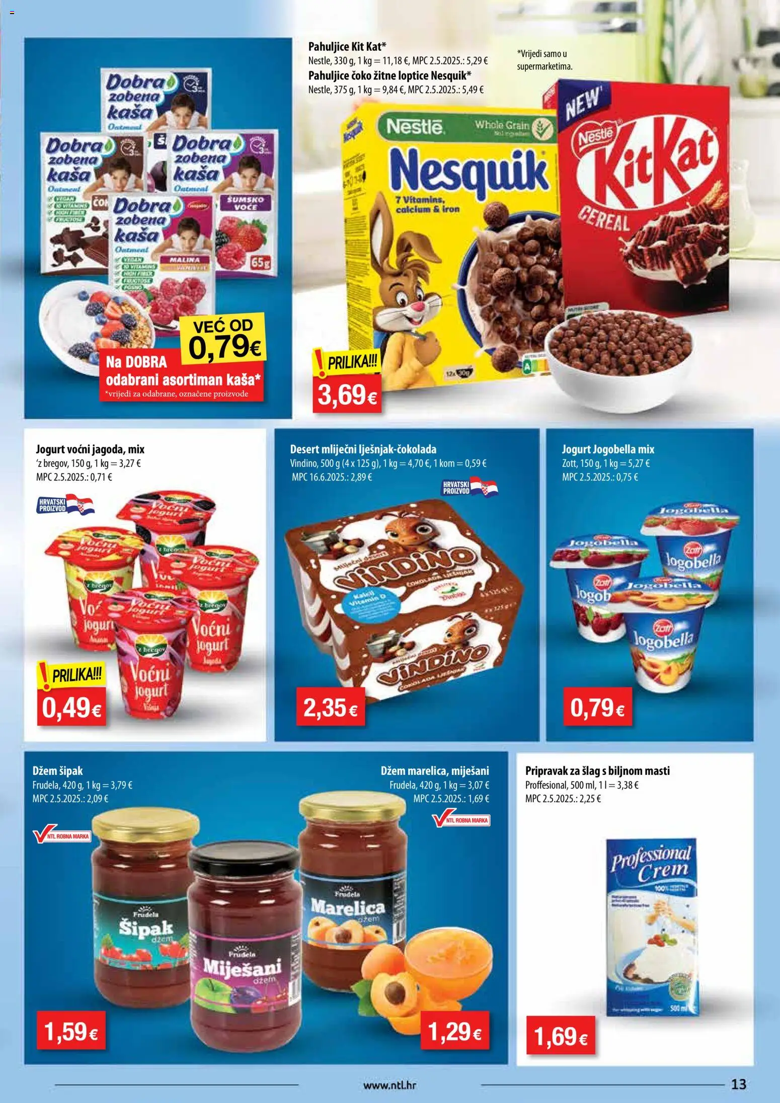 NTL katalog | vrijedi od 22.10.2025 | Stranica: 13 | Proizvodi: Jogurt, Voće, Džem, Šlag