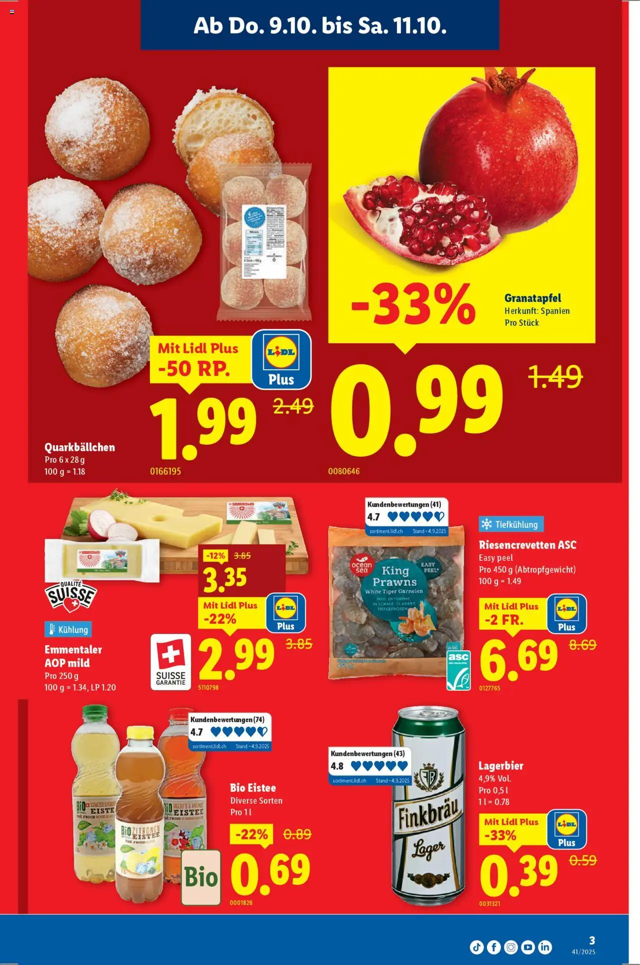 Lidl Aktionen – gültig ab 09.10.2025 | Seite: 3 | Produkte: Granatapfel, Garnelen