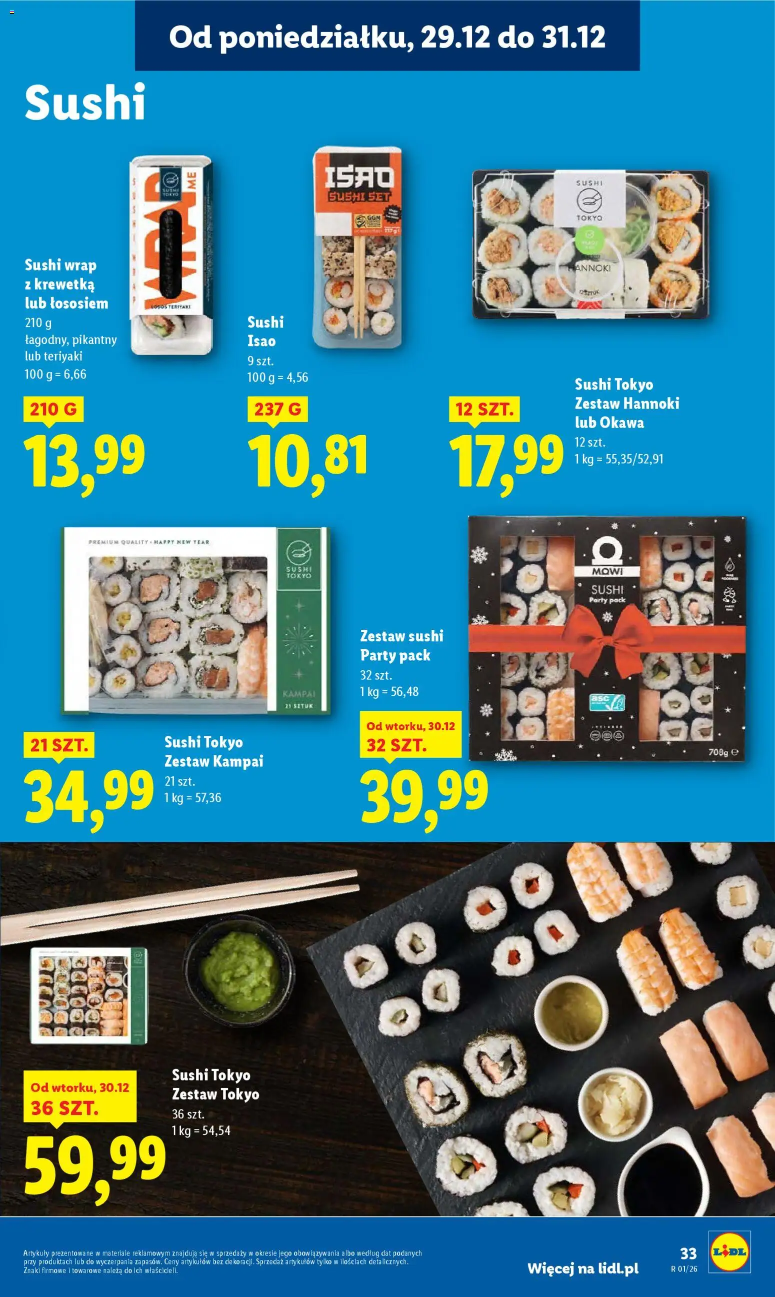 Lidl Gazetka od 29.12.2025 | Strona: 33 | Produkty: Sushi, Zestaw sushi
