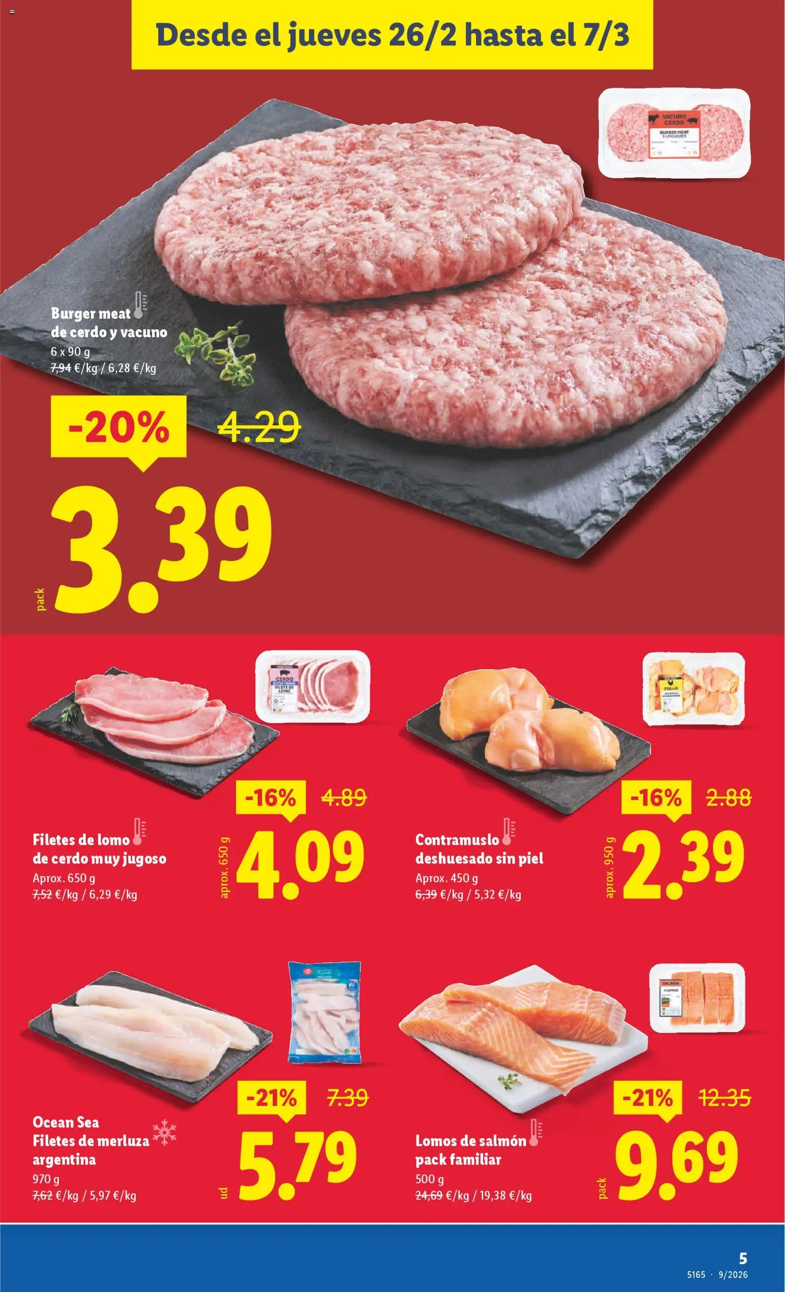 Lidl - Señorío Plaza │ válido desde el 26.02.2026 | Página: 5 | Productos: Cerdo, Filetes de merluza