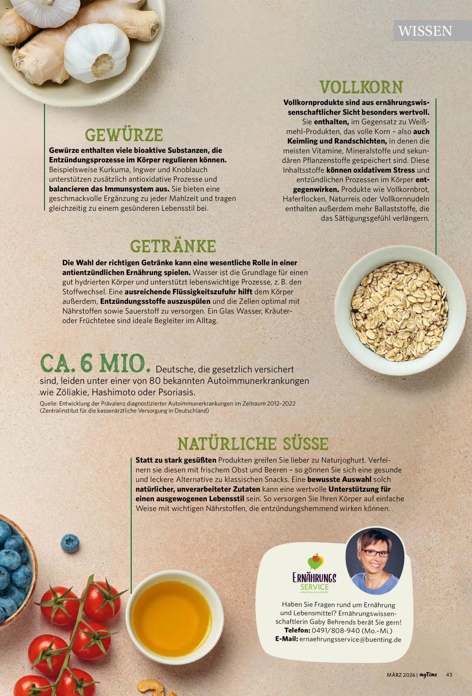 Combi myTime März 2026 – gültig ab 01.03.2026 | Seite: 43 | Produkte: Gewürze, Wasser, Knoblauch, Telefon