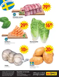 Matöppet erbjudanden - Förhandsvisning av reklamblad från butik Matöppet aktuell från 16.03.2026 | Sida: 4 | Produkter: Grillkorv, Vitlök, Potatis