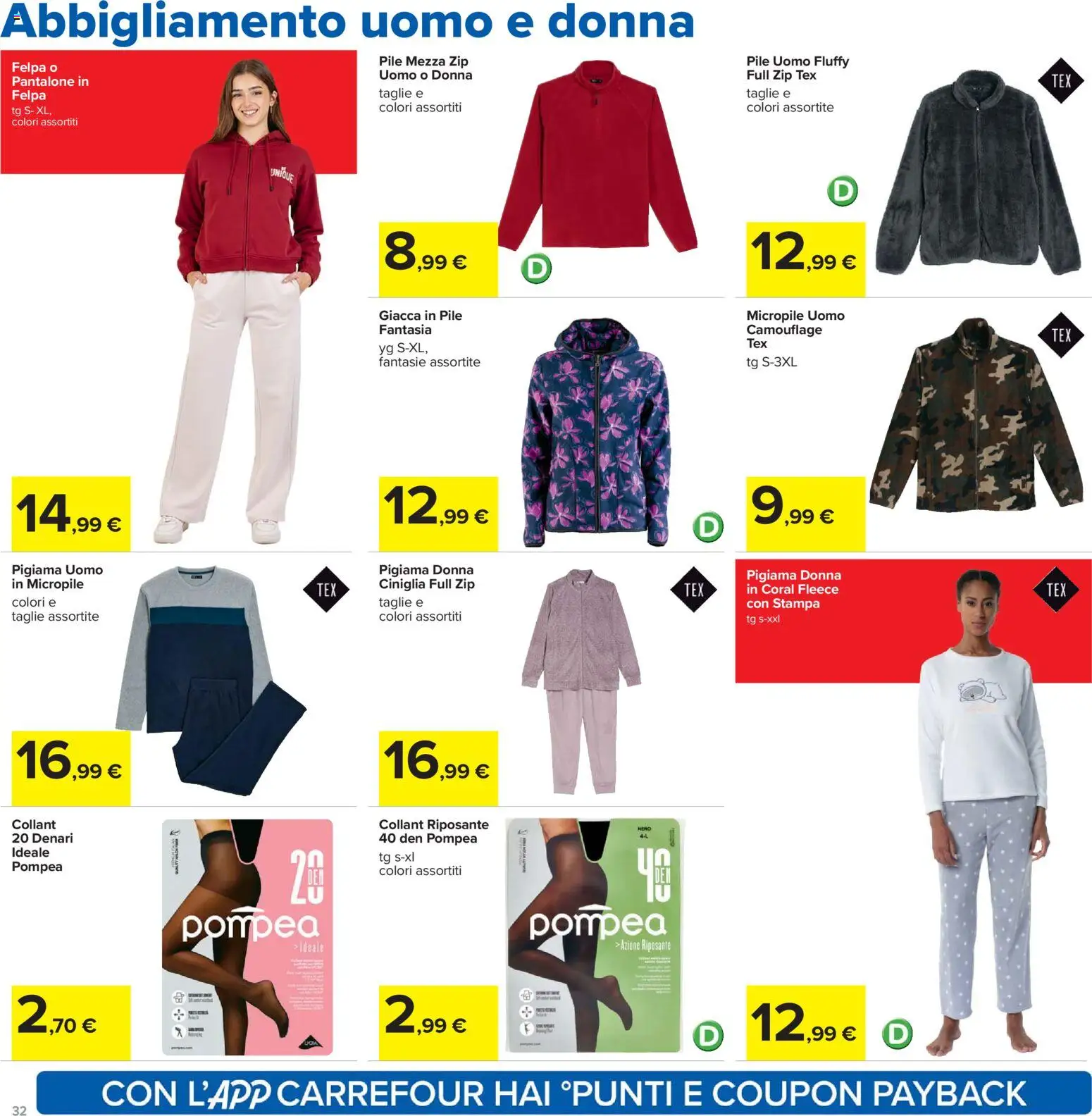 Volantino Carrefour del 07.11.2025 | Pagina: 32 | Prodotti: Pile, Felpa, Giacca, Pigiama