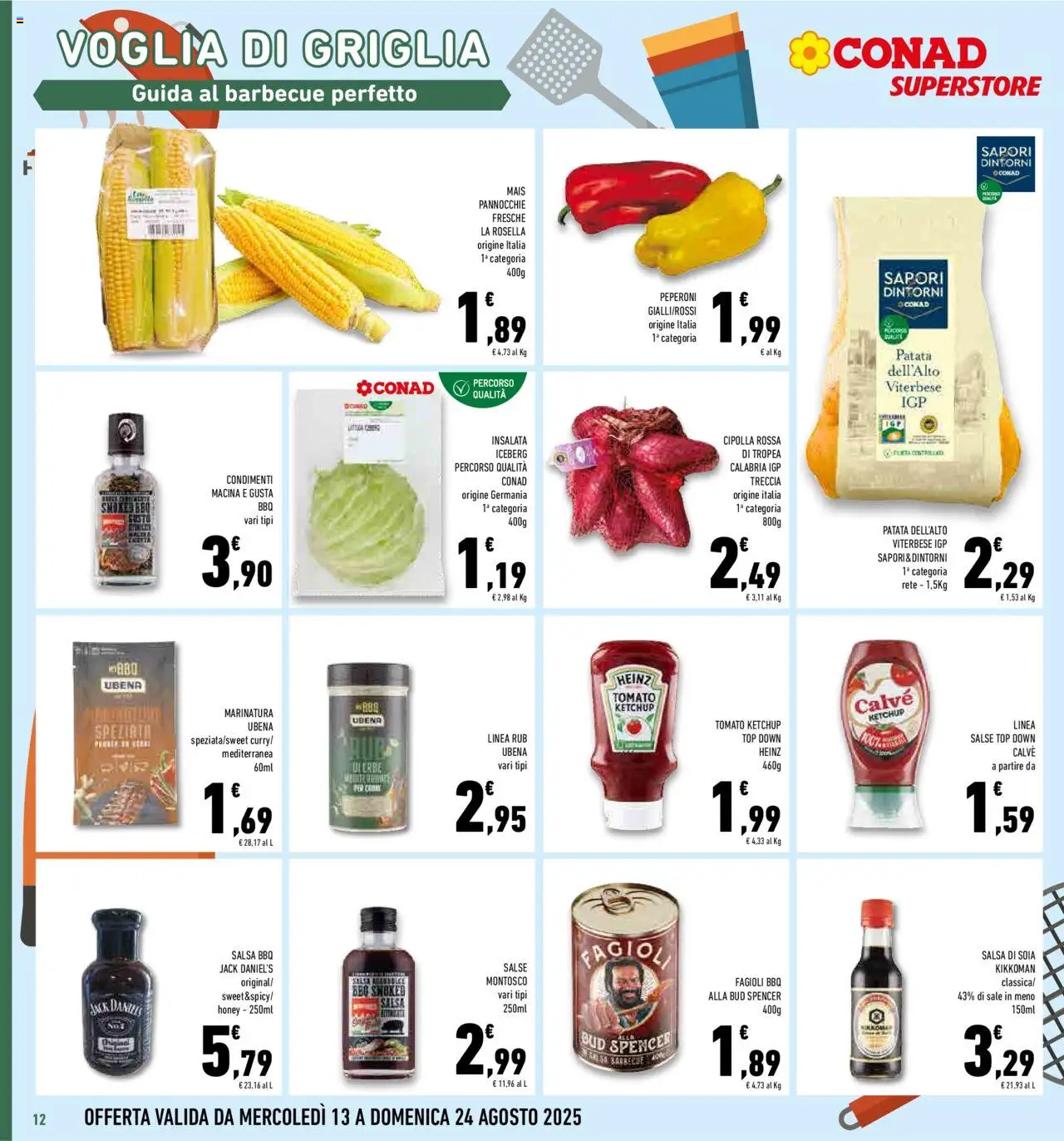 Volantino Conad del 13.08.2025 | Pagina: 12 | Prodotti: Fagioli, Sale, Barbecue, Macina