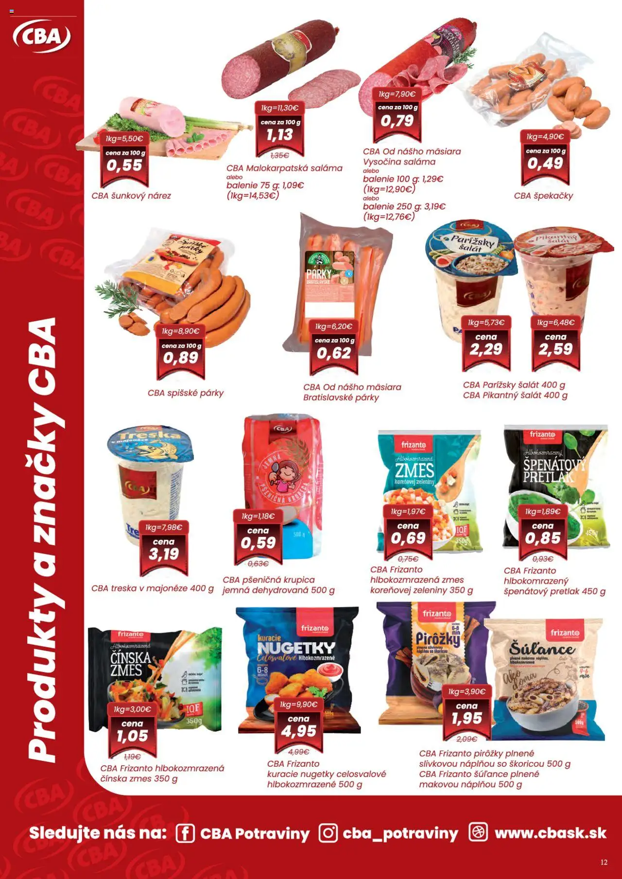Nitrazdroj leták │ platný od 07.08.2025 | Strana: 12 | Produkty: Saláma, Šalát, Párky, Treska