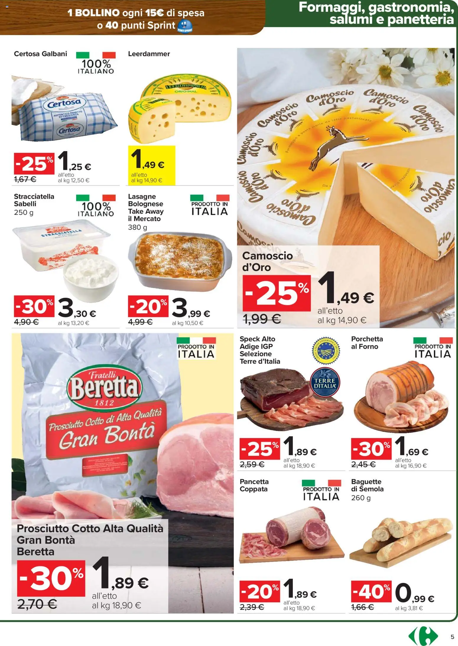 Volantino Carrefour del 15.01.2026 | Pagina: 5 | Prodotti: Porchetta, Forno, Crescenza, Stracciatella