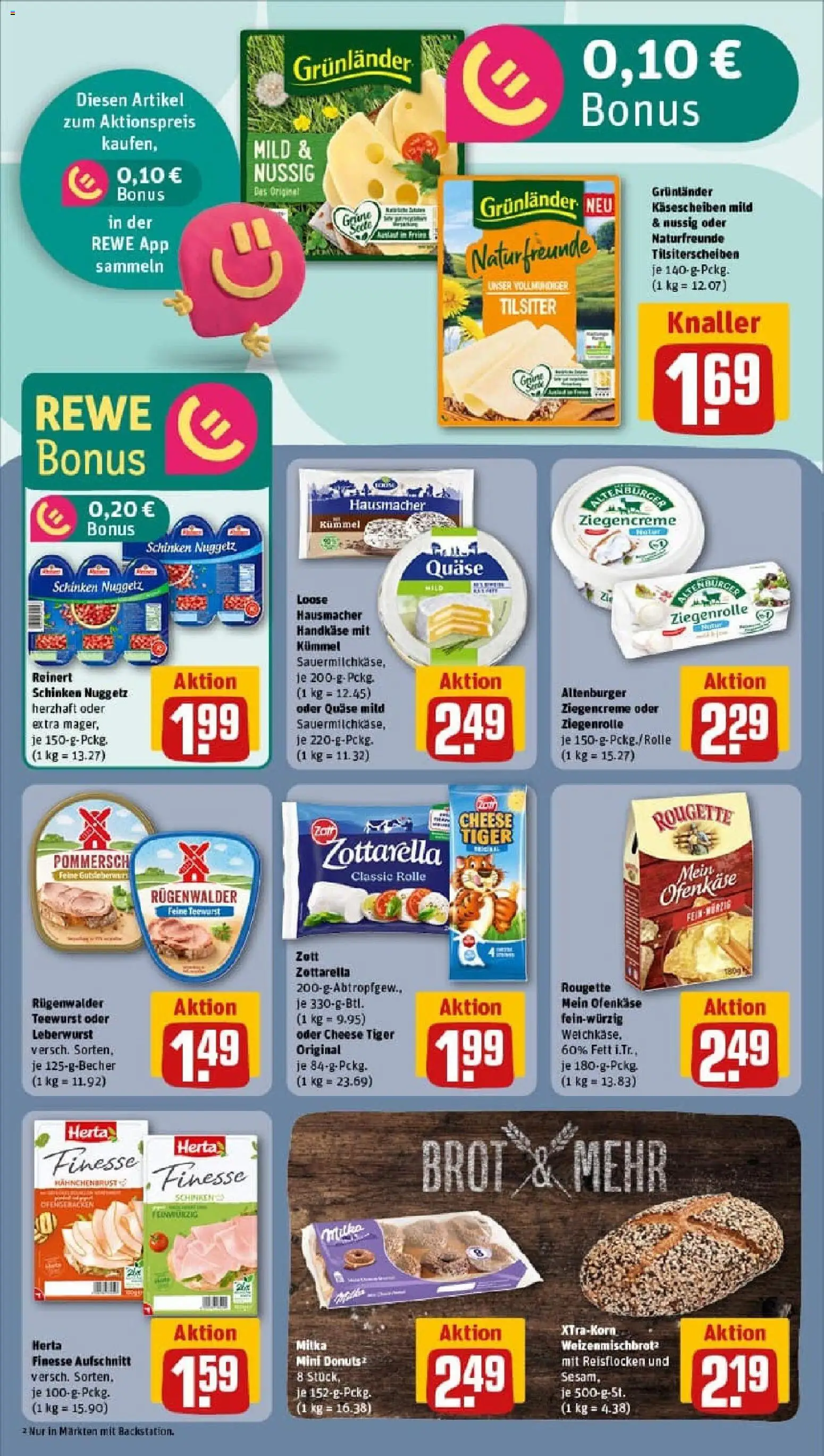 Rewe prospekt Berlin / Wilmersdorf	 – gültig ab 26.10.2025 | Seite: 14 | Produkte: Donuts, Grunlander, Schinken, Herta finesse