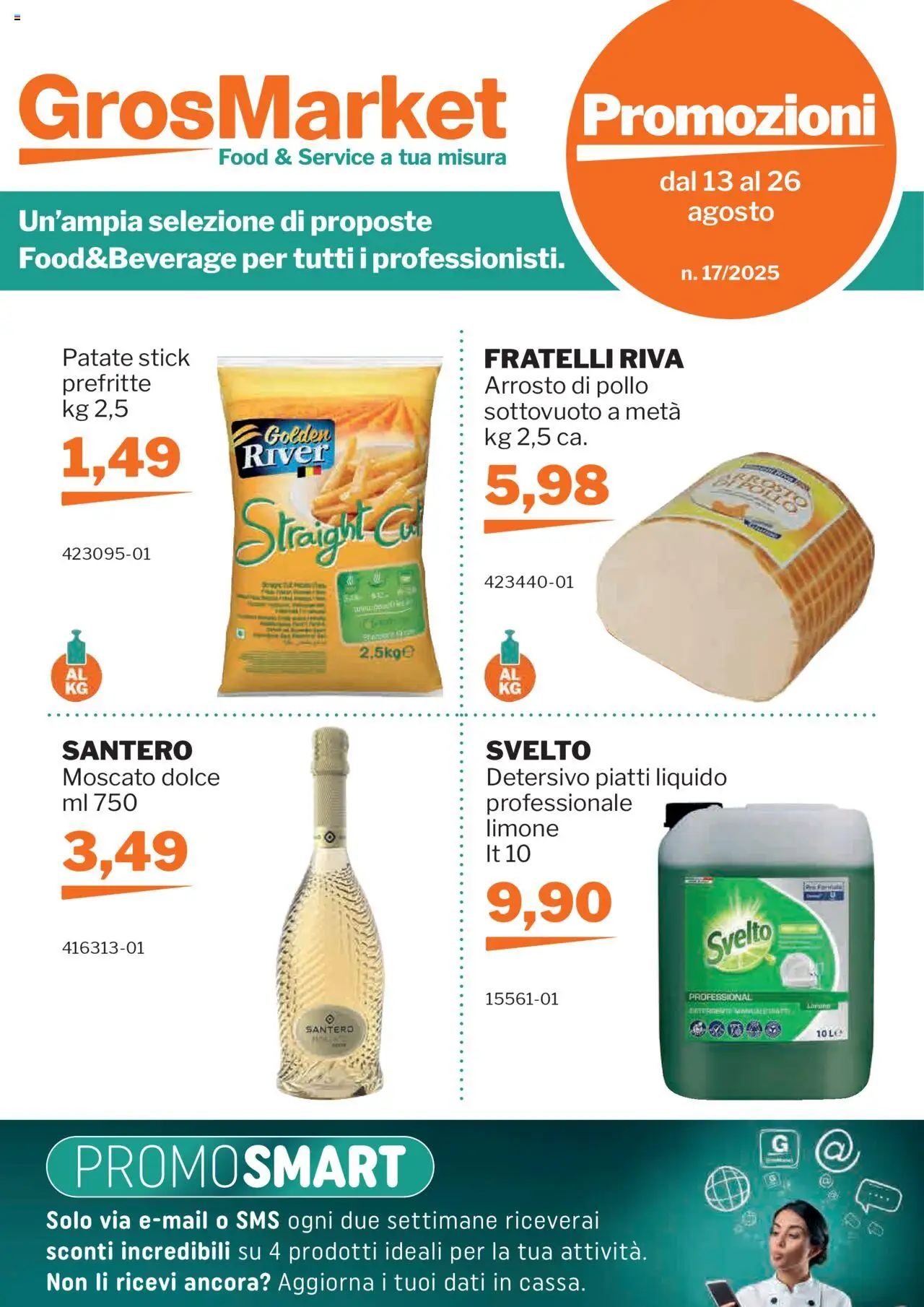 Volantino Sogegross del 13.08.2025 | Pagina: 1 | Prodotti: Arrosto, Pollo, Patate, Limone