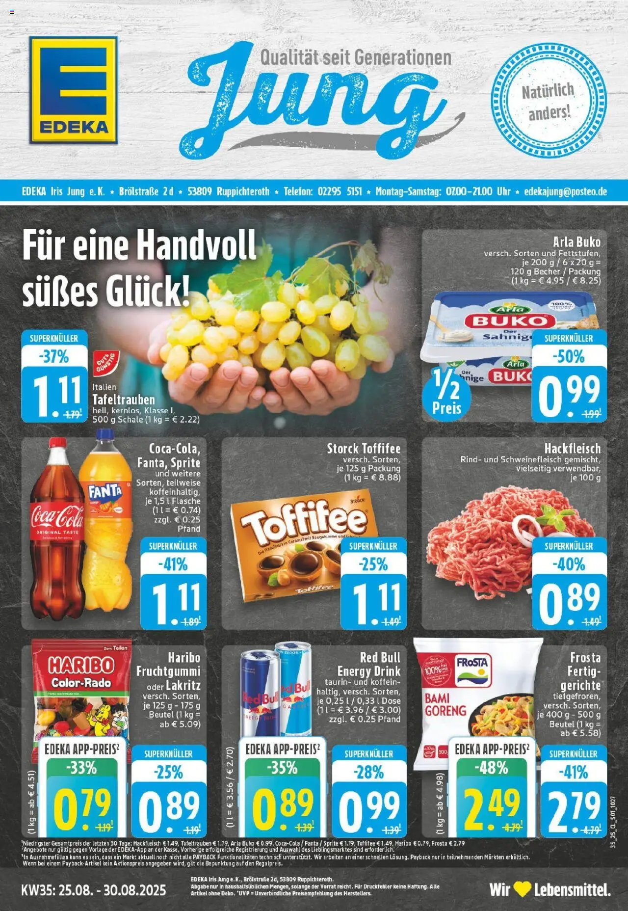 Edeka prospekt Ruppichteroth	 - gültig ab dem 24.08.2025 | Seite: 1 | Produkte: Sprite, Frosta, Telefon, Uhr