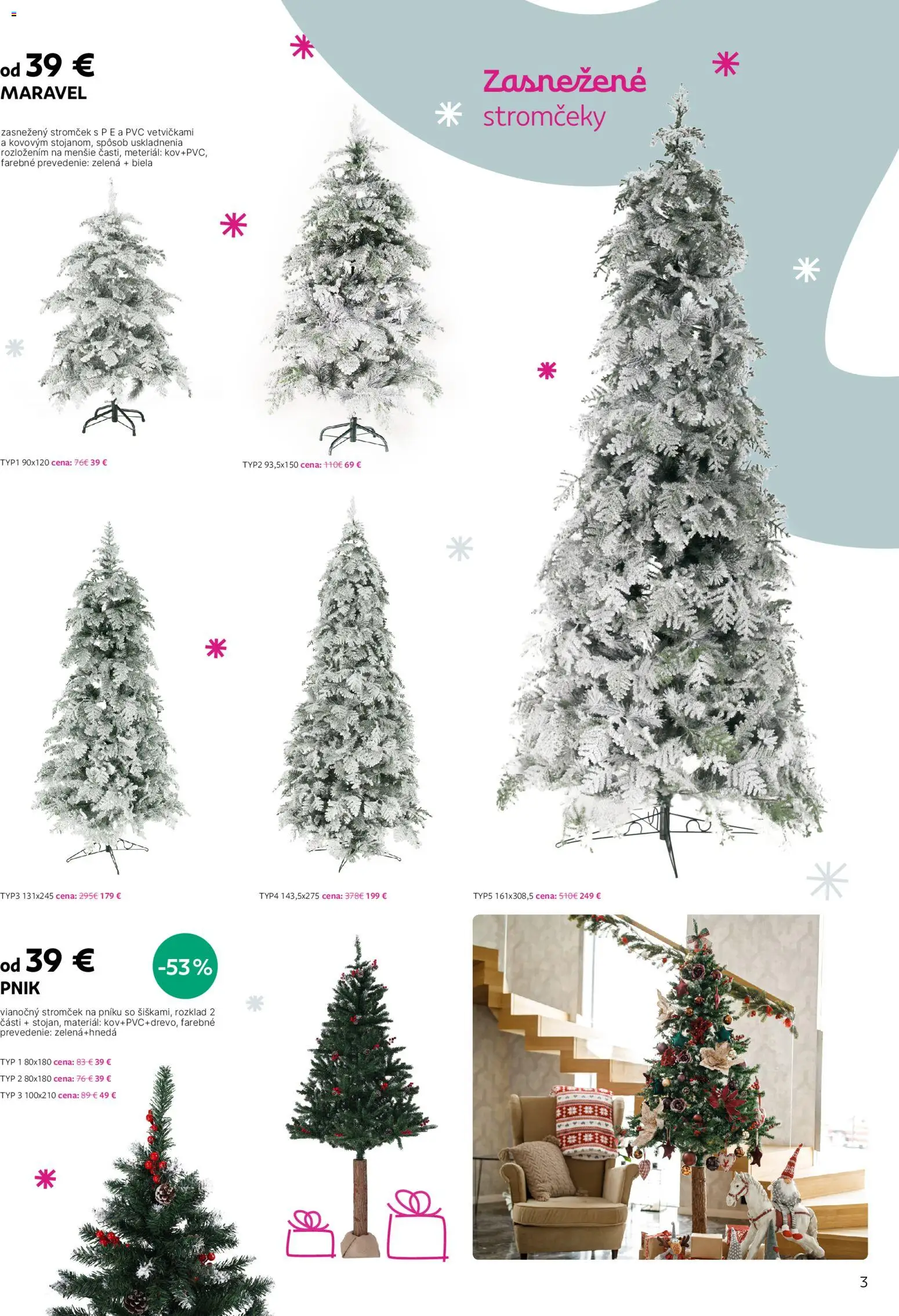 Nové Kondela akcie – leták je platný od 17.11.2025 | Strana: 3 | Produkty: Vianočný stromček