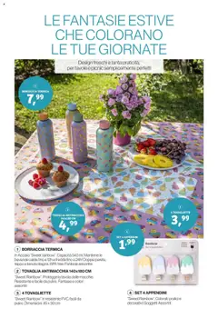 Anteprima del volantino BORRACCIA TERMICA, In Acciaio "Sweet rainbow". Capacità 540 ml. Mantiene le bevande calde fino a 12h e fredde fino a 24h! Doppia parete, tappo a tenuta stagna. BPA free. Fantasie assortite valido a partire dal 31.05.2025 | Pagina: 14 | Prodotti: Borraccia, Tovaglia, Tovagliette