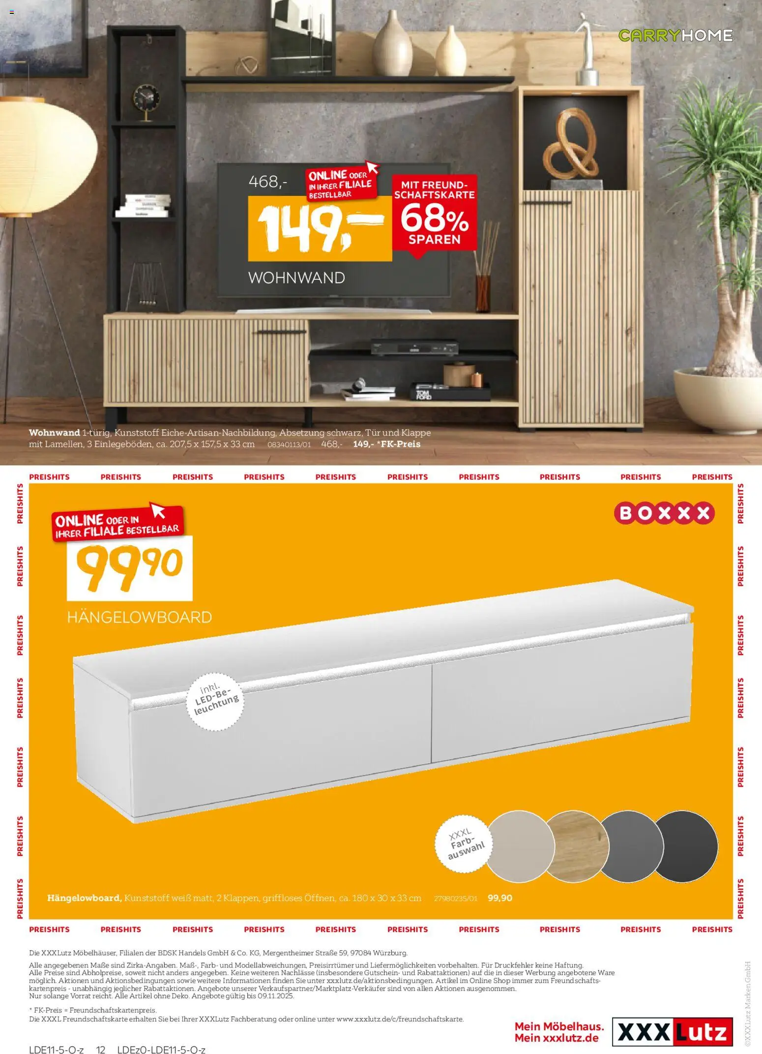 XXXL Lutz Wohnen-Preishits! – gültig ab 26.10.2025 | Seite: 12 | Produkte: Wohnwand, Tür