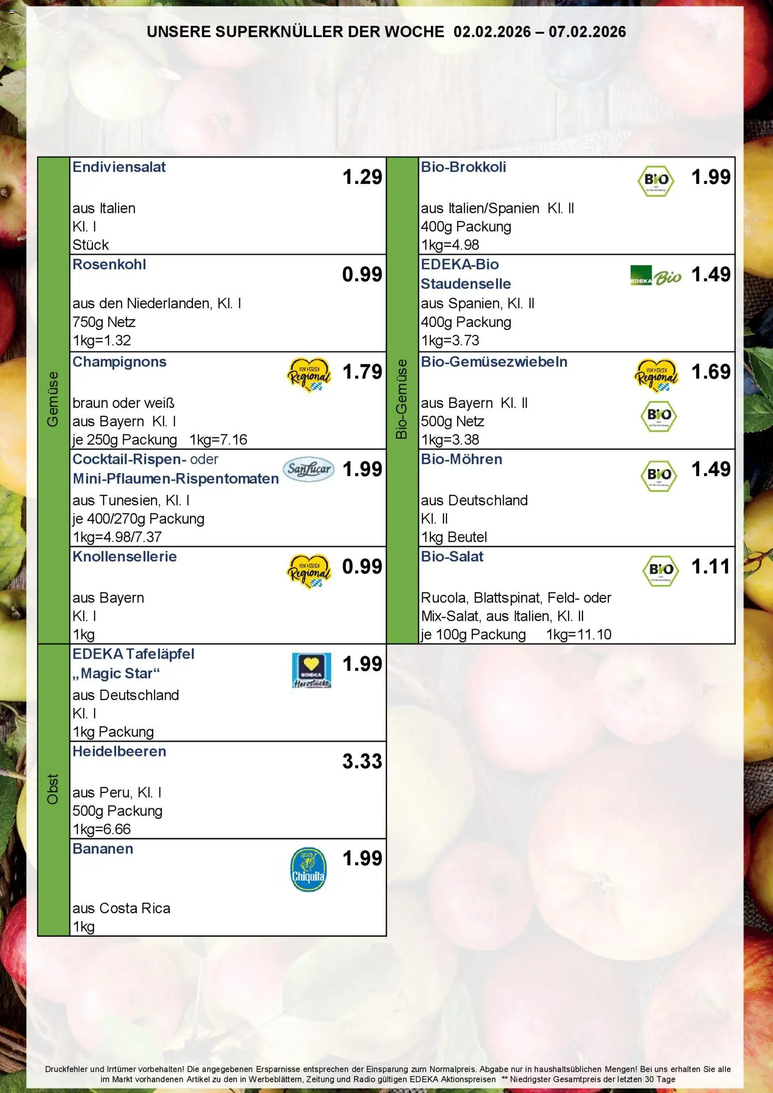 Simmel - Bayern – gültig ab 02.02.2026 | Seite: 7 | Produkte: Bananen, Heidelbeeren, Gemüse, Radio