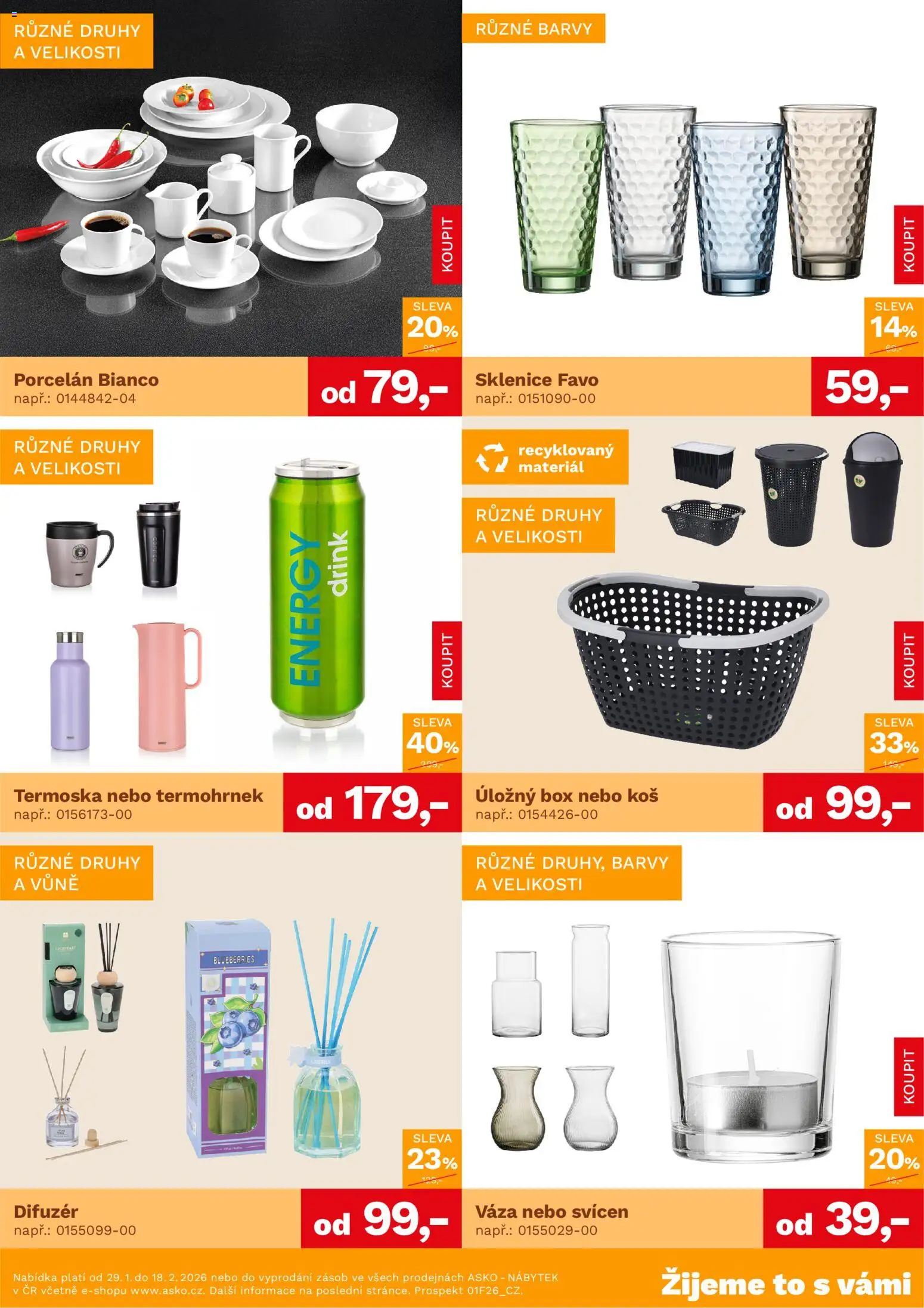 ASKO nábytek leták - Bytové doplňky za skvělé ceny od 29.01.2026 | Strana: 2 | Produkty: Difuzér, Svícen, Váza, Sklenice