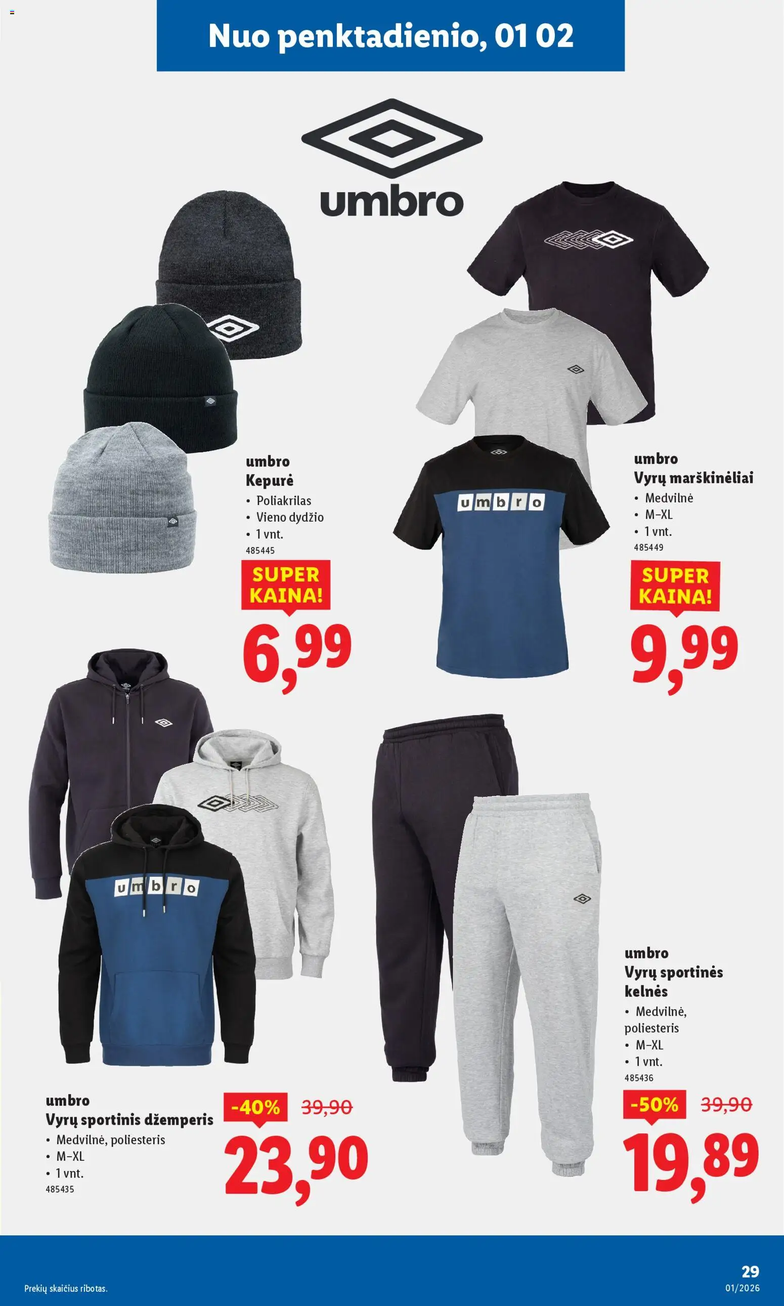 LIDL akcijos nuo 29.12.2025 | Puslapis: 29 | Prekių: Kepurė, Sportinės kelnės, Marškinėliai, Džemperis