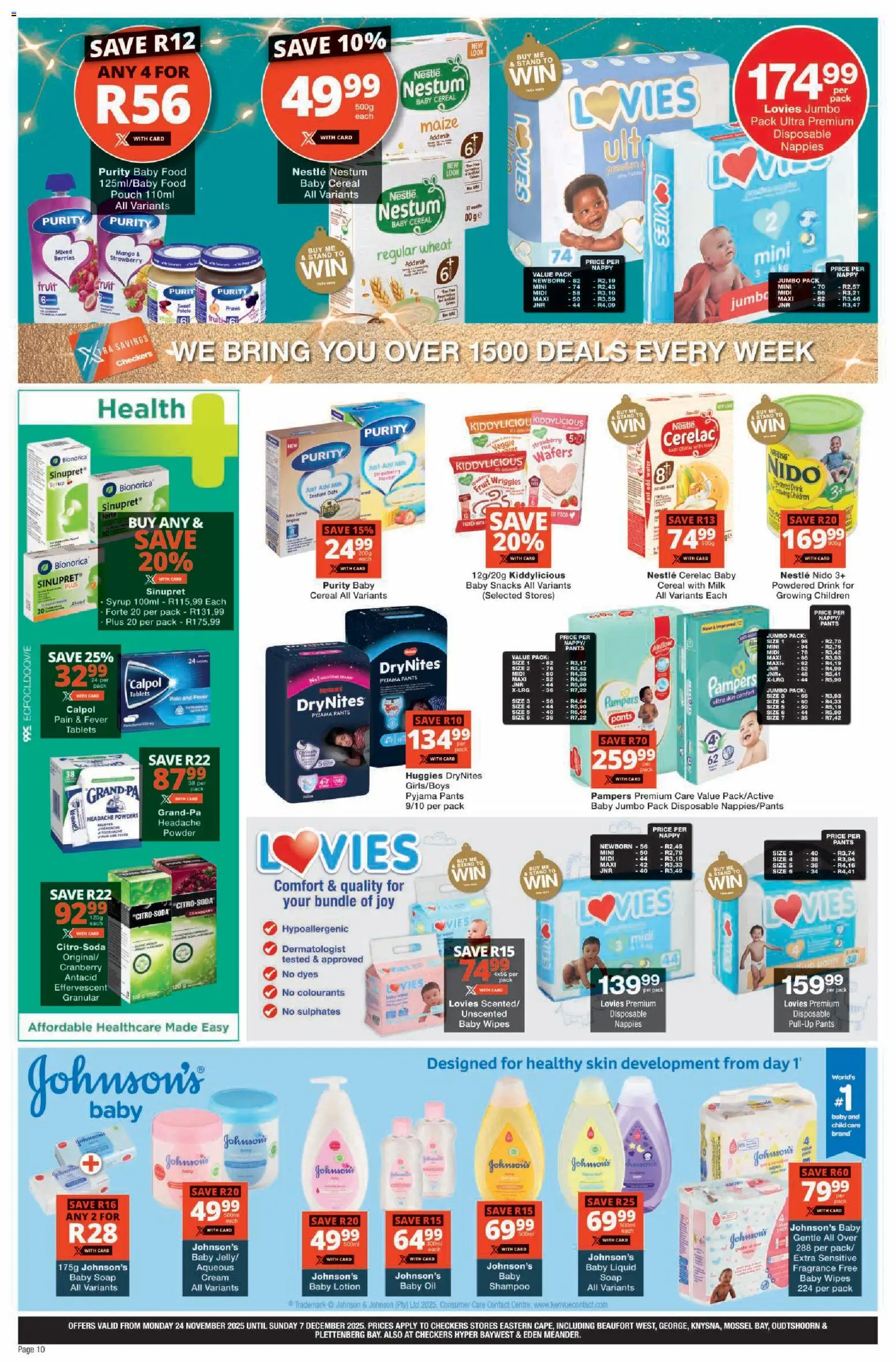 New Checkers catalogue – valid from 24.11.2025 | Page: 10 | Products: Milk, Snacks, Mango, Lotion