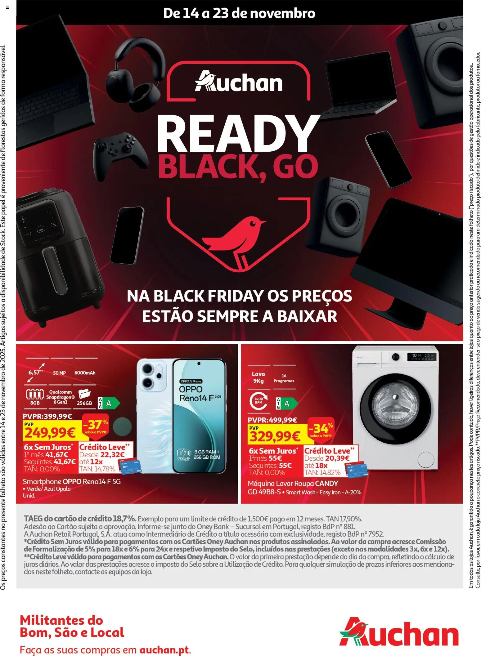 Auchan - Black Friday │ válido de 14.11.2025 | Página: 1 | Produtos: Smartphone, Faca