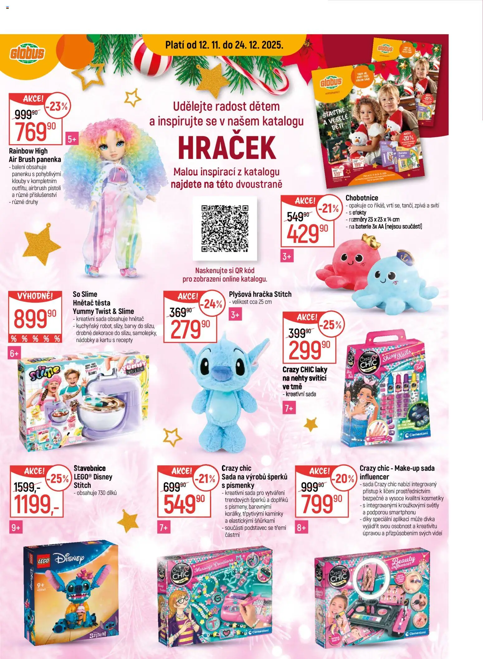 Globus leták - Praha-Štěrboholy od 10.12.2025 | Strana: 15 | Produkty: Rainbow High, LEGO, Baterie, Stitch