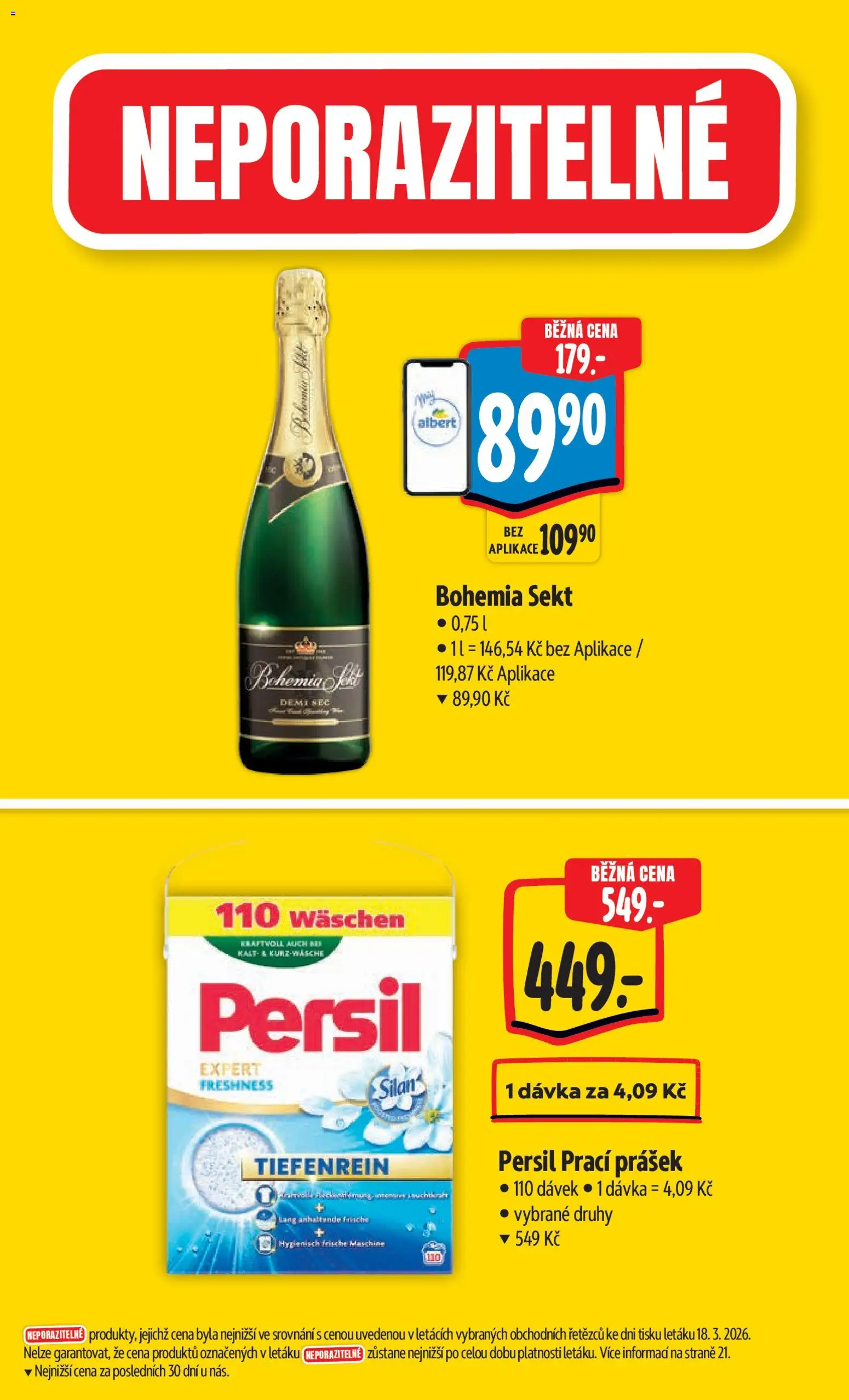 Albert leták - Hypermarket od 25.03.2026 | Strana: 4 | Produkty: Bohemia sekt, Silan, Prací Prášek, Persil