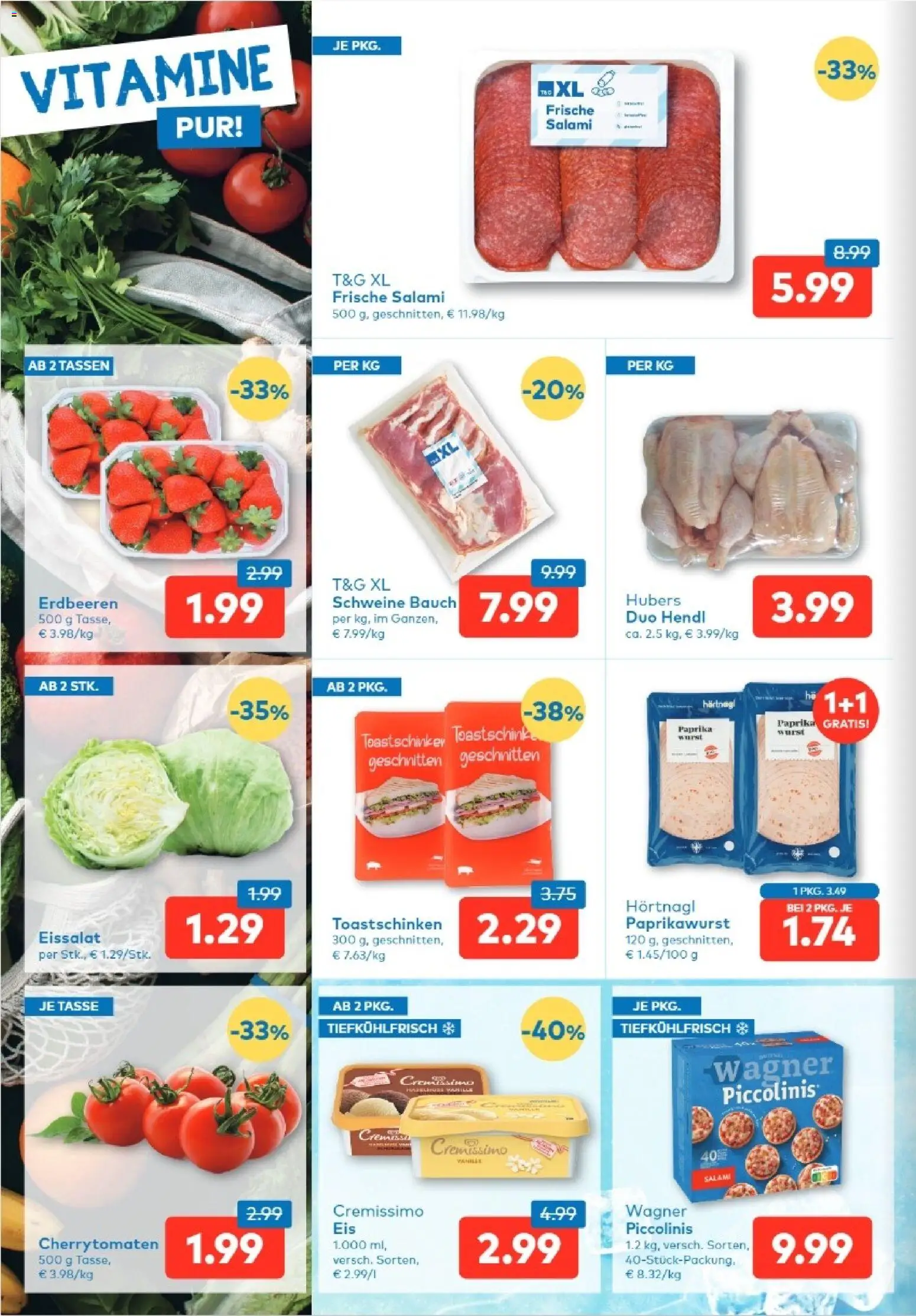 T&G Tirol gültig ab 07.05.2026 | Seite: 2 | Produkte: Erdbeeren, Salami