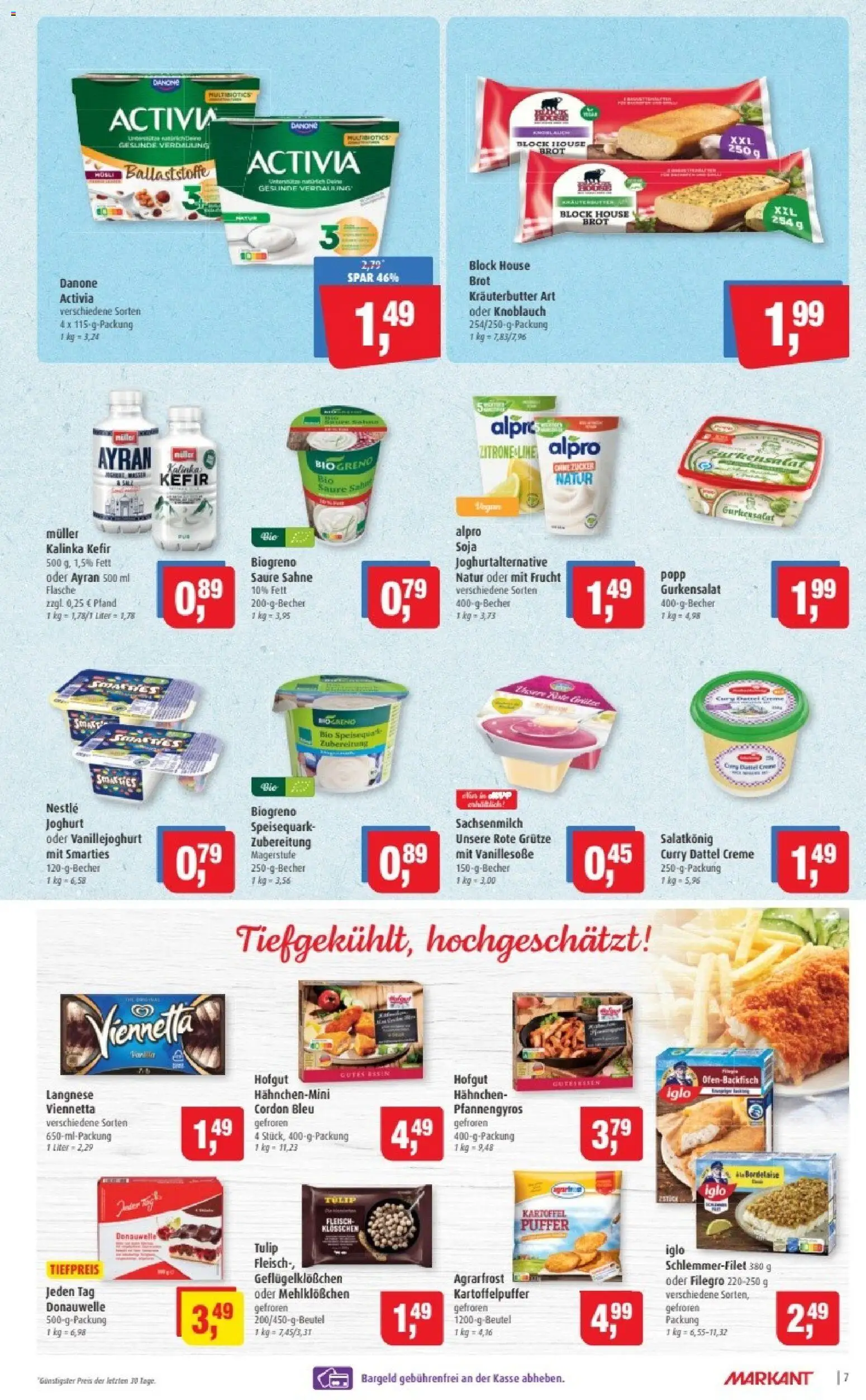 Markant Prospekt 	 – gültig ab 19.01.2026 | Seite: 7 | Produkte: Joghurt, Zucker, Knoblauch, Sahne